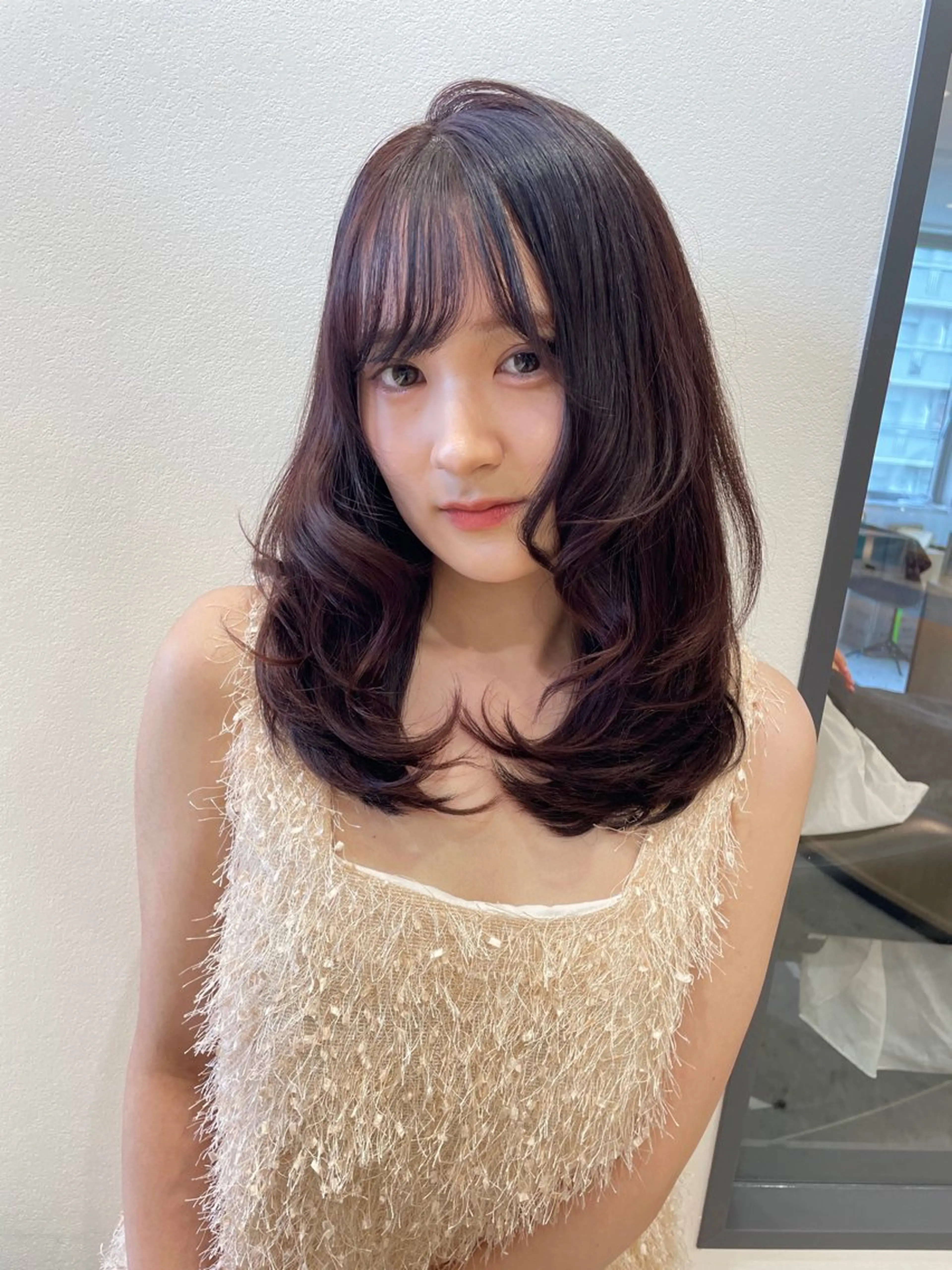 セミロング カラー ヘアカラー 韓国ヘア/レイヤー Londエレンのヘアスタイル