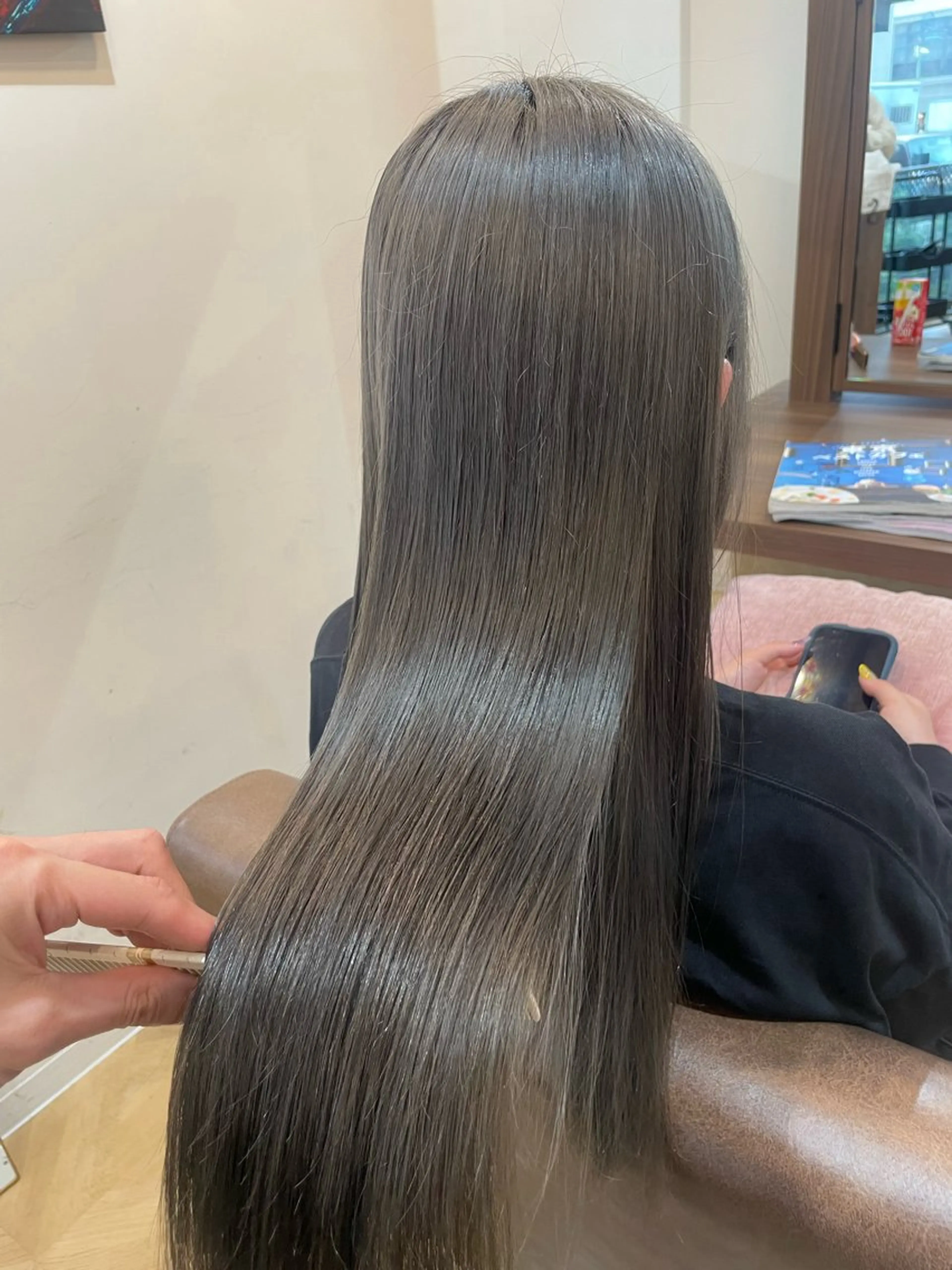 ロング カット 縮毛矯正 トリートメント ササキ カンタのヘアスタイル
