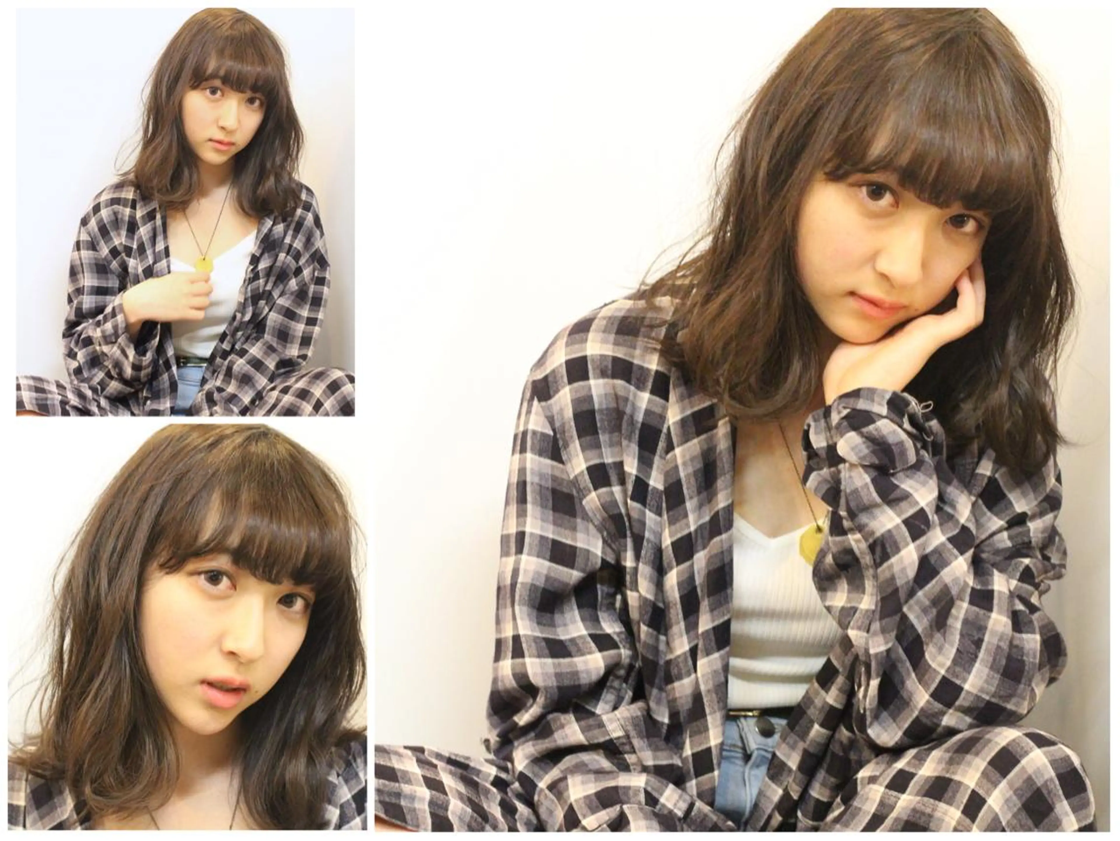 ミディアム カラー パーマ 安達 俊亮のヘアスタイル