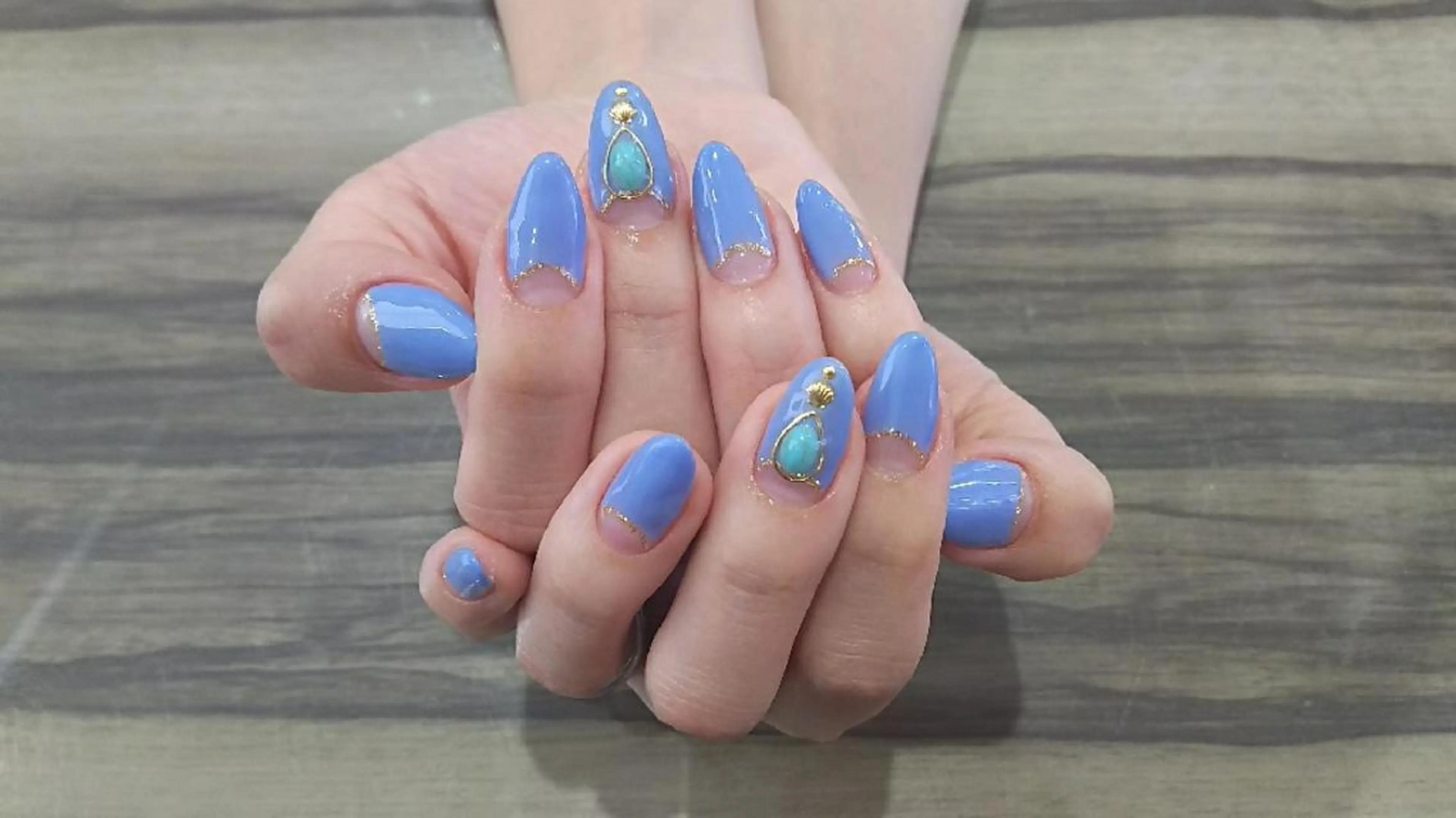 セミロング ネイル アートネイル フレンチネイル 逆フレンチ Progress Nailのネイルデザイン