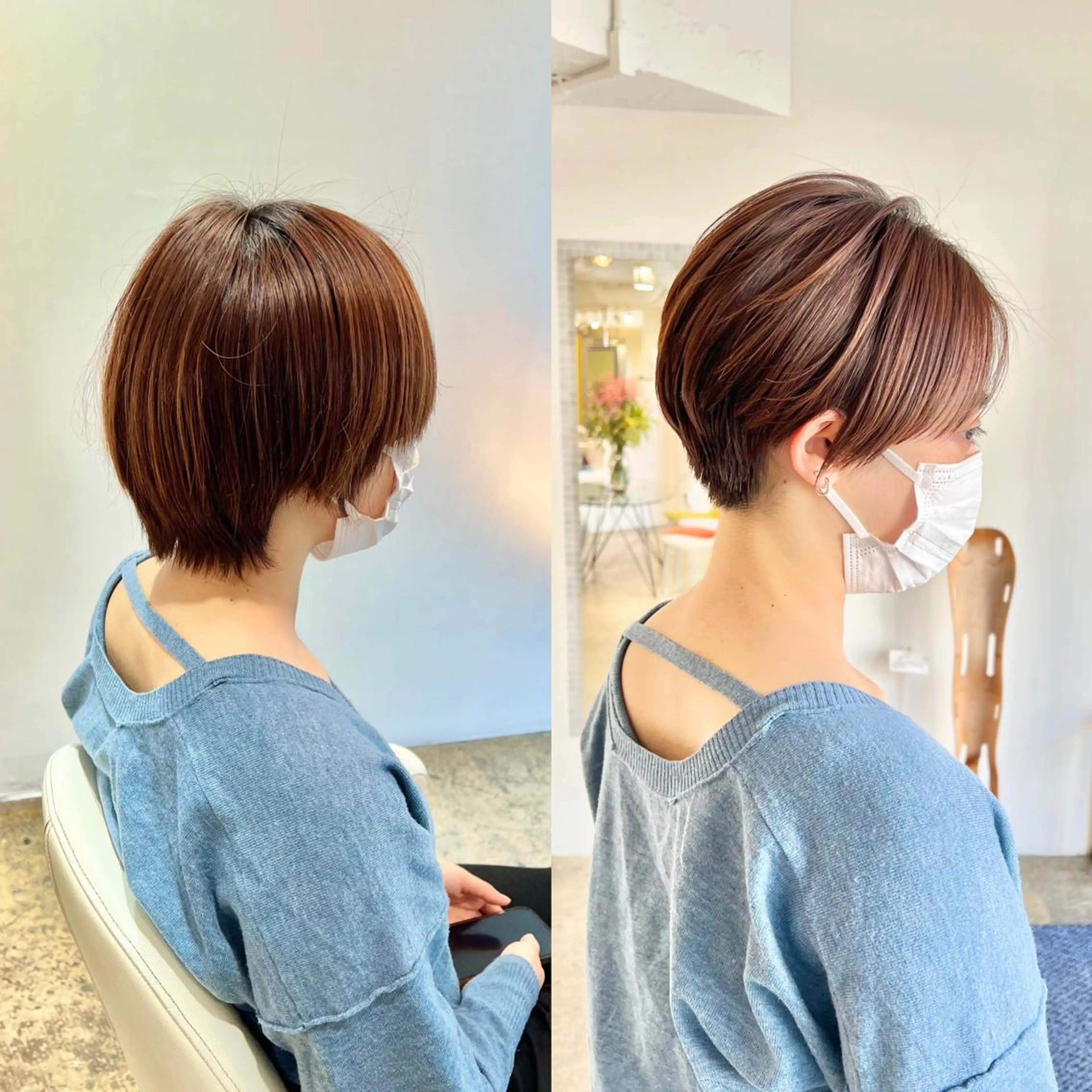 ショート カラー ショート/ボブ/縮毛 三上達大のヘアスタイル