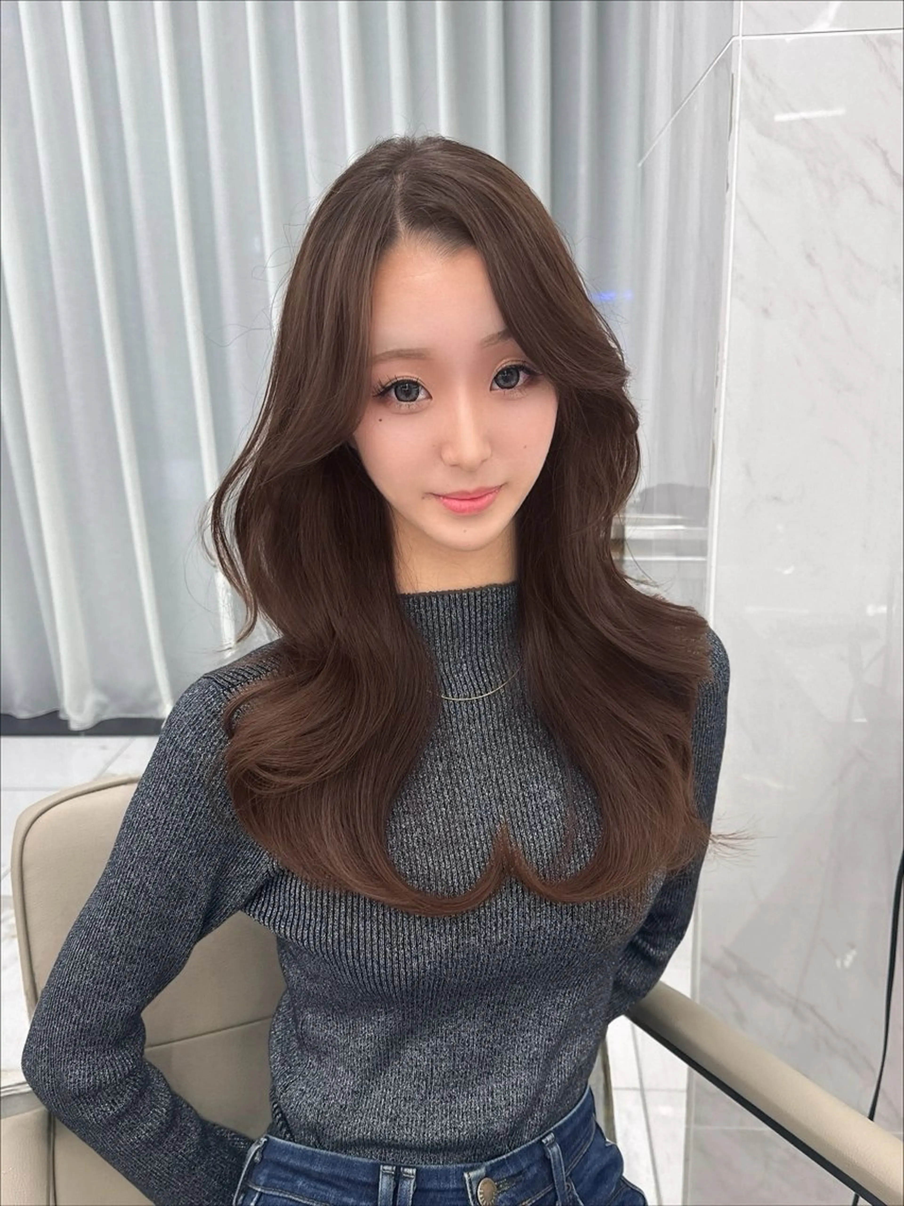 ロング のり🐼顔まわり/ 韓国/レイヤーカットのヘアスタイル