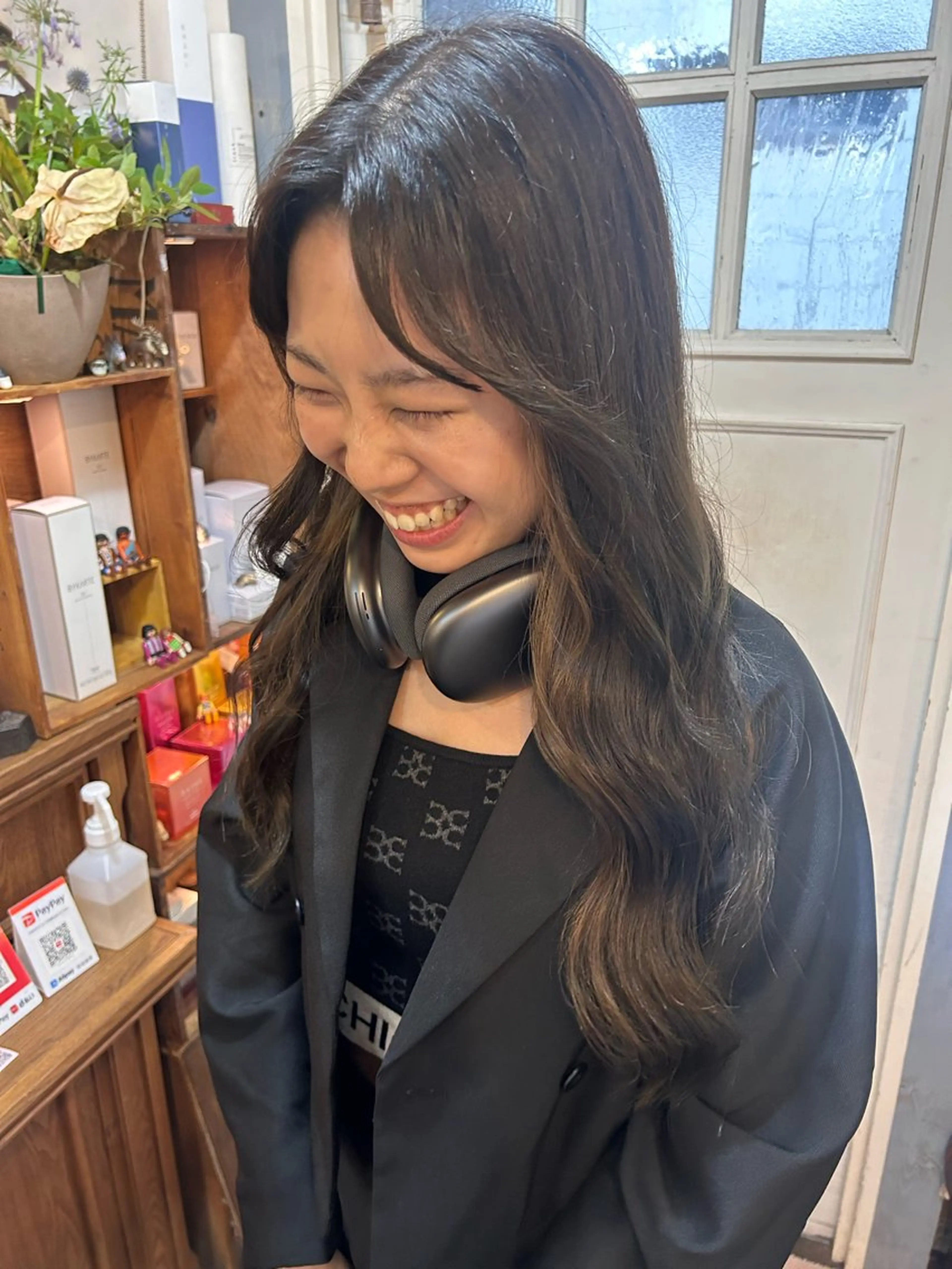 ロング カラー カット ヘアカラー 清水千優/パーマ/透 明感カラー/メンズのヘアスタイル