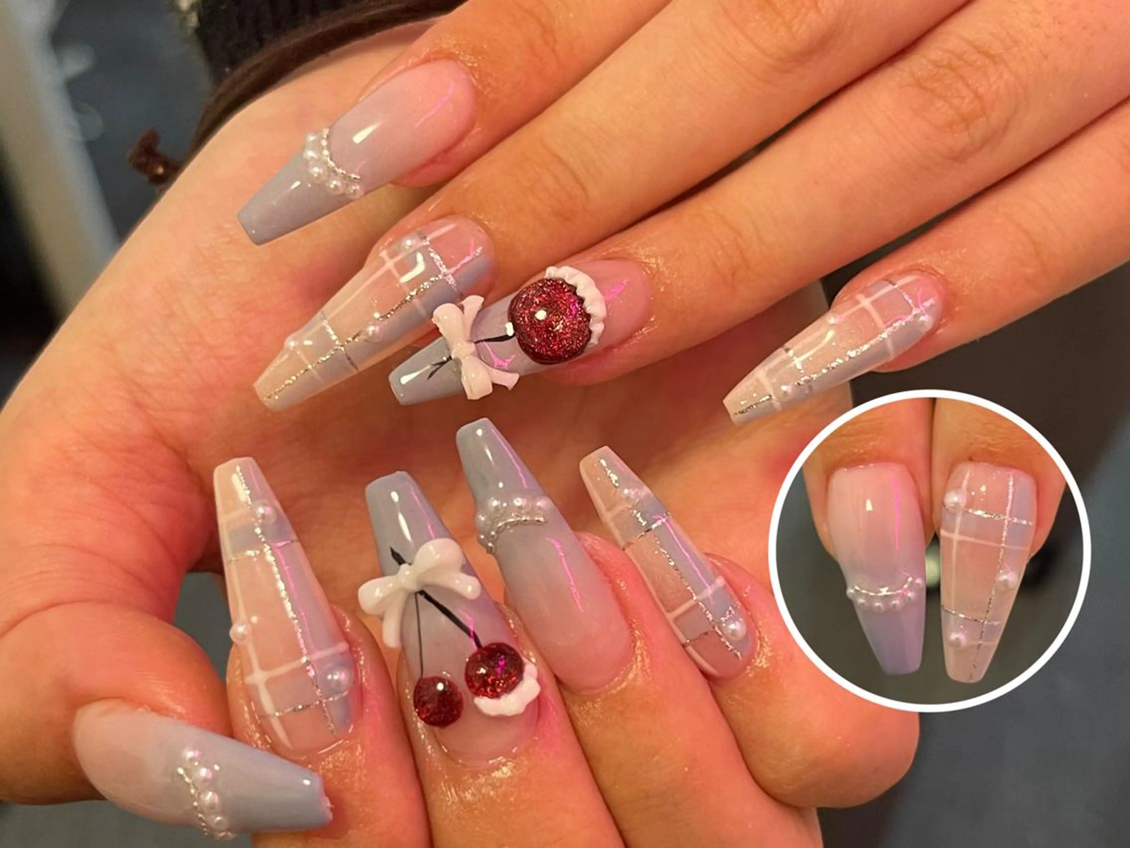 ネイル オーロラネイル 長さ出し フットネイル フレンチネイル ジェルネイル ハンドネイル Mio💖Belle Nail Salonのネイルデザイン