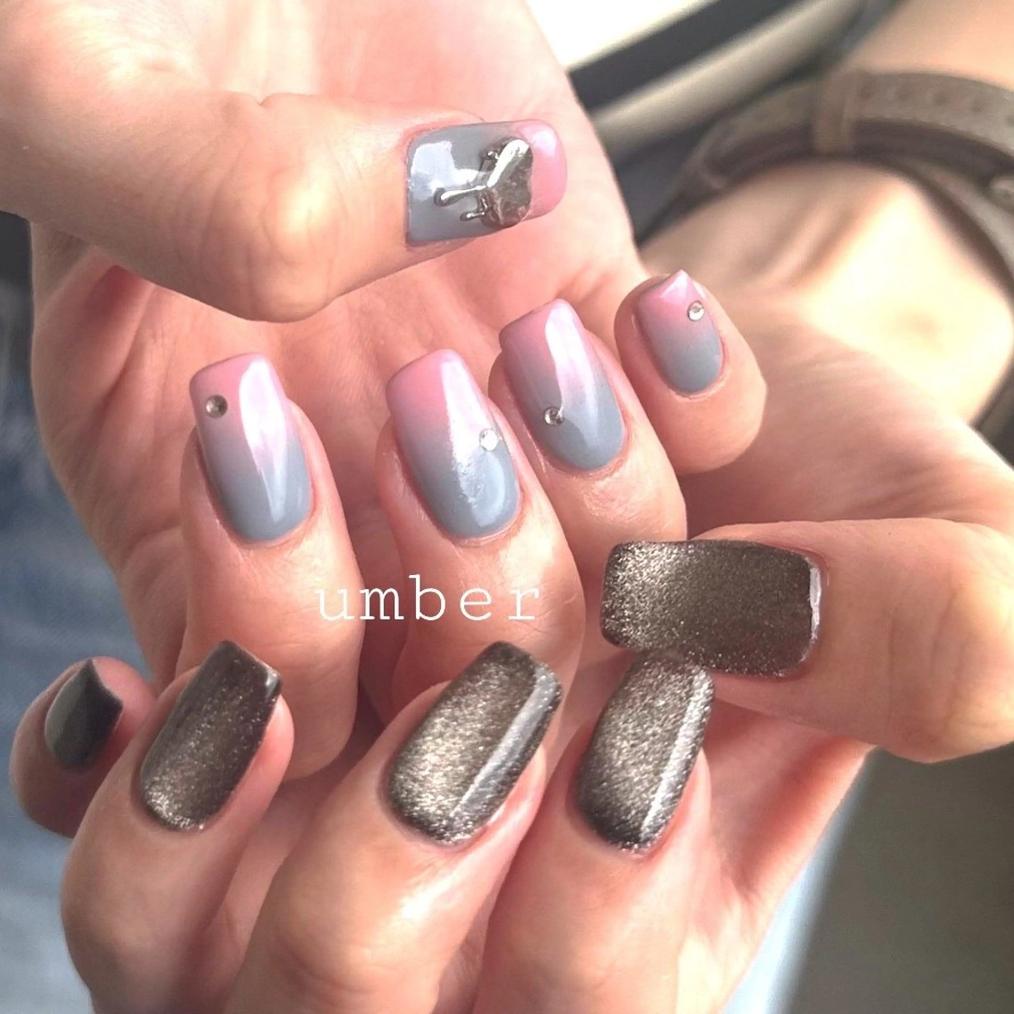 ネイル マグネットネイル ハンドネイル umber 三茶1分のネイルデザイン