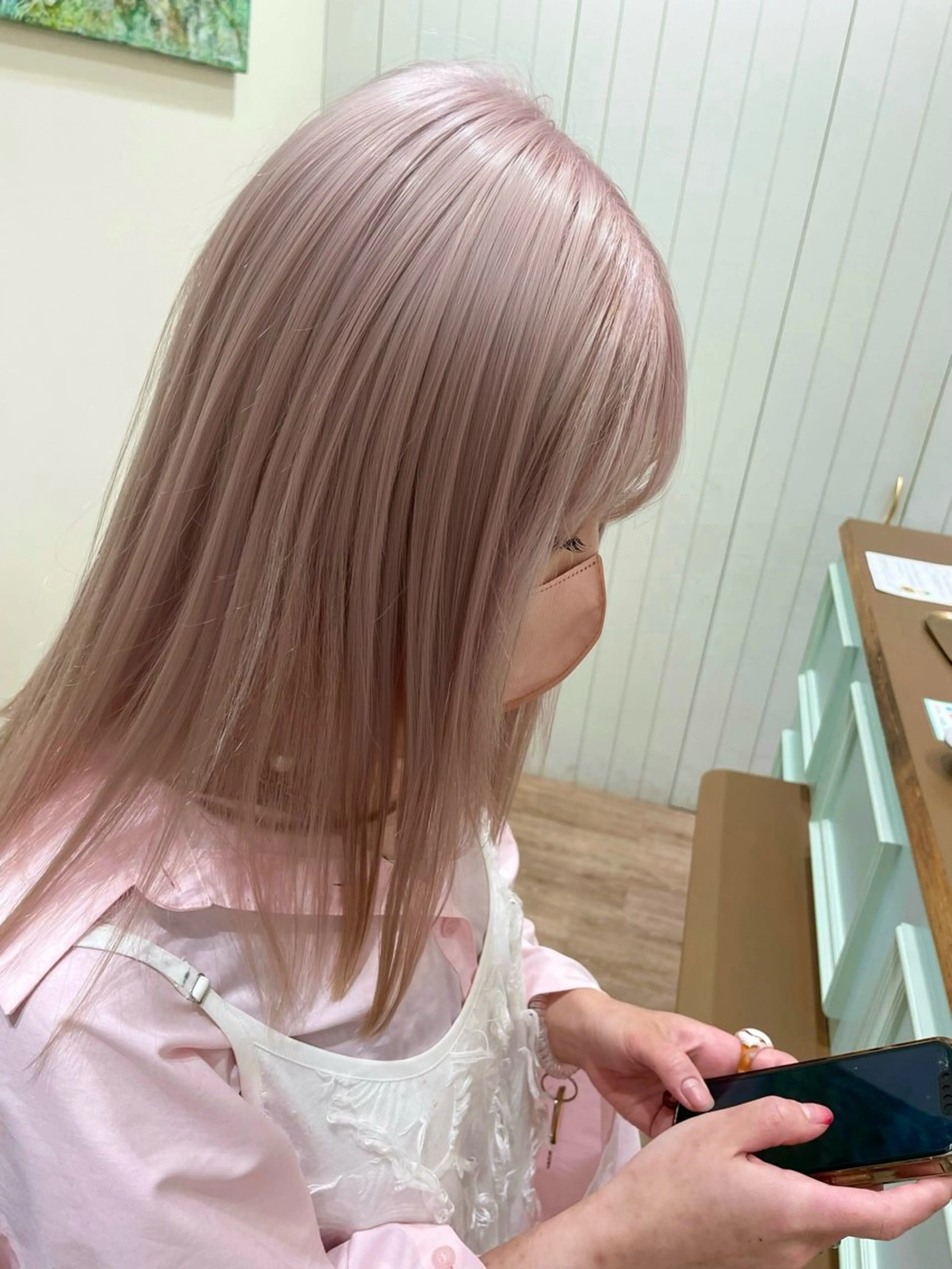 ミディアム カラー ヘアカラー メンズカット/ ブリーチ/かほのヘアスタイル