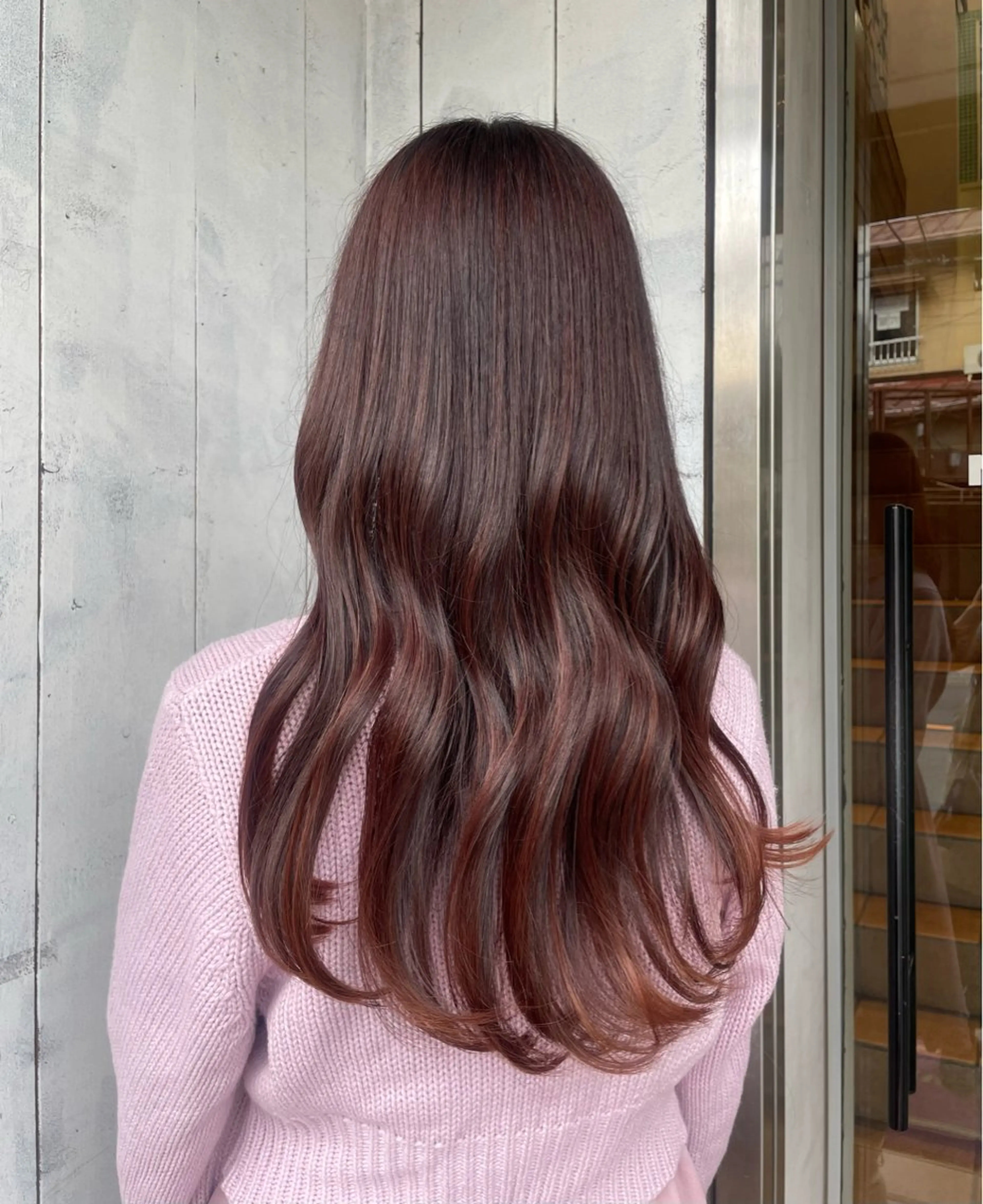 ロング ピンクブラウン 透明感カラー☆スパ☆ 石上遥楓のヘアスタイル