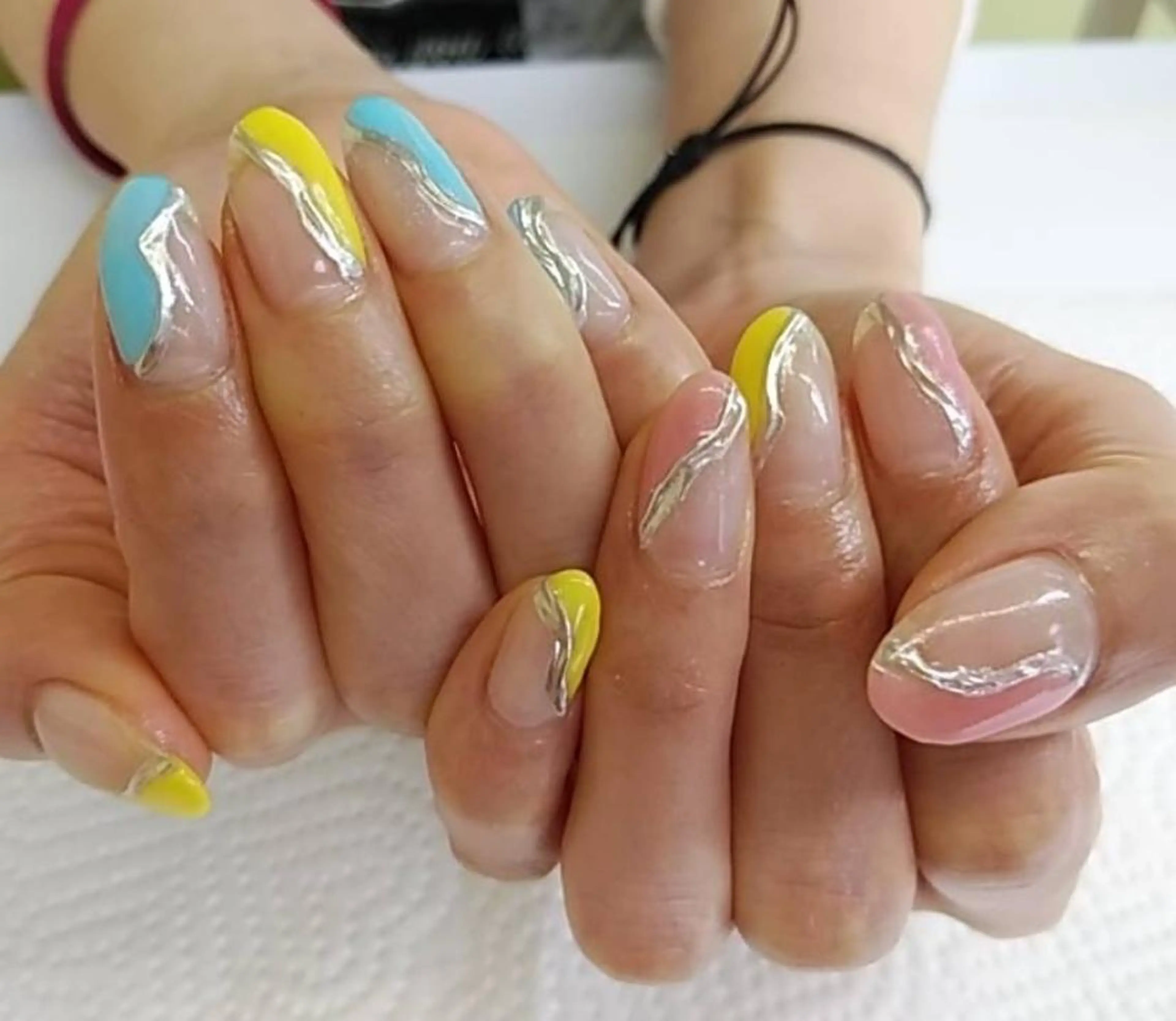 ネイル ミラーネイル パステルネイル プライベートサロン Rosy Lilyのネイルデザイン
