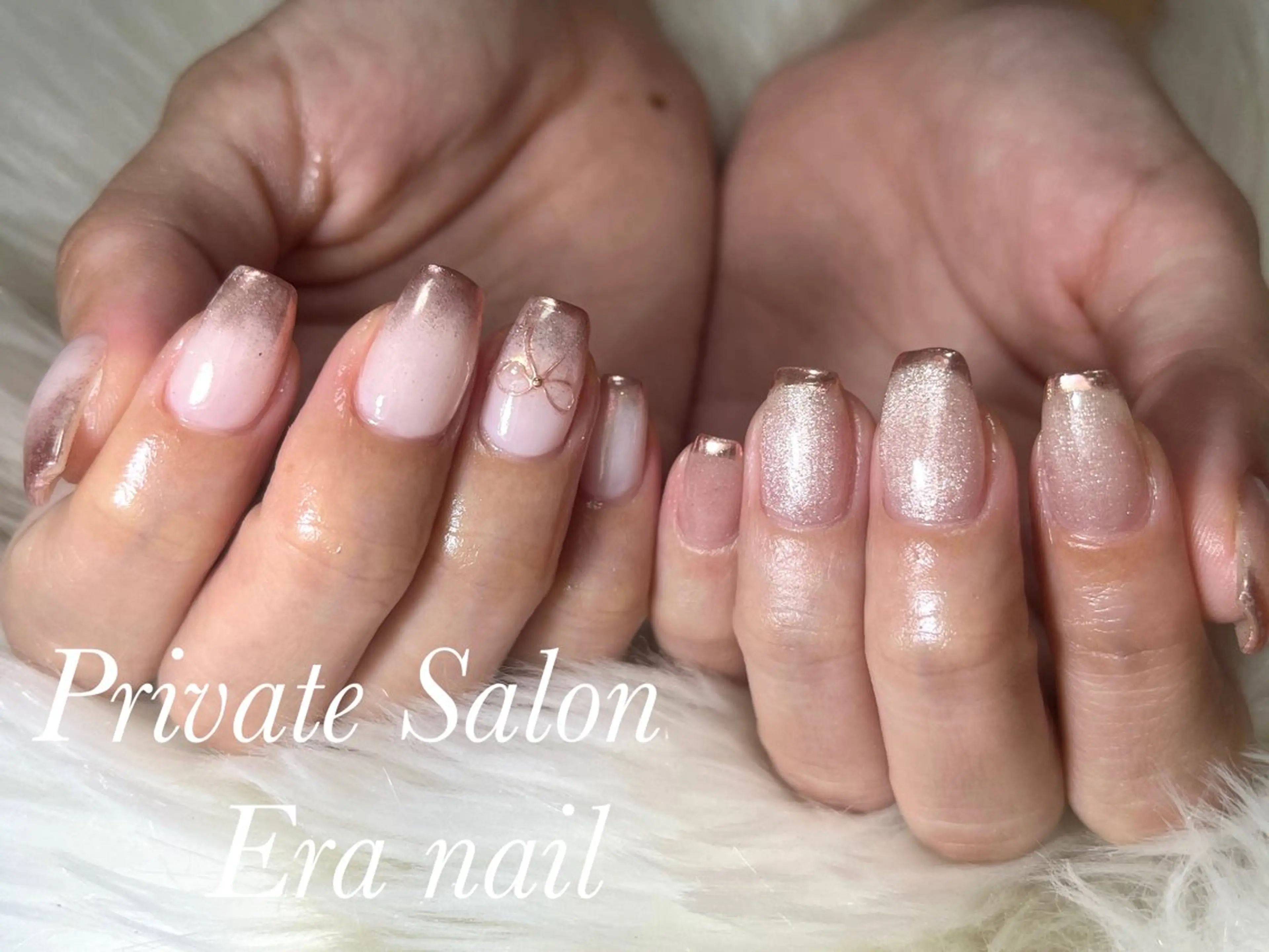 ネイル フレンチネイル マグネットネイル ミラーネイル Era nailのネイルデザイン