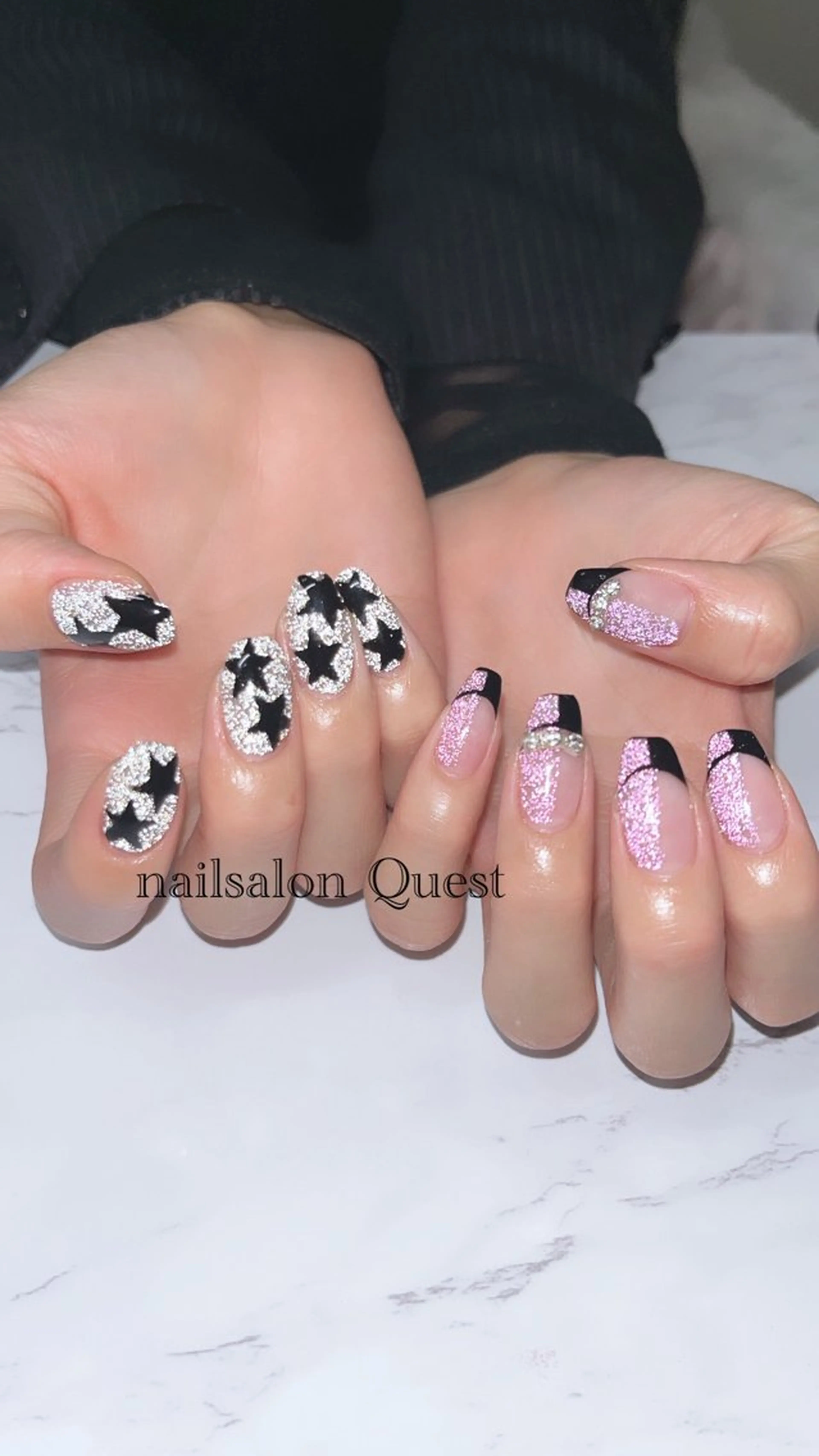 ネイル フラッシュネイル 韓国ネイル ハンドネイル nailsalon Questのネイルデザイン