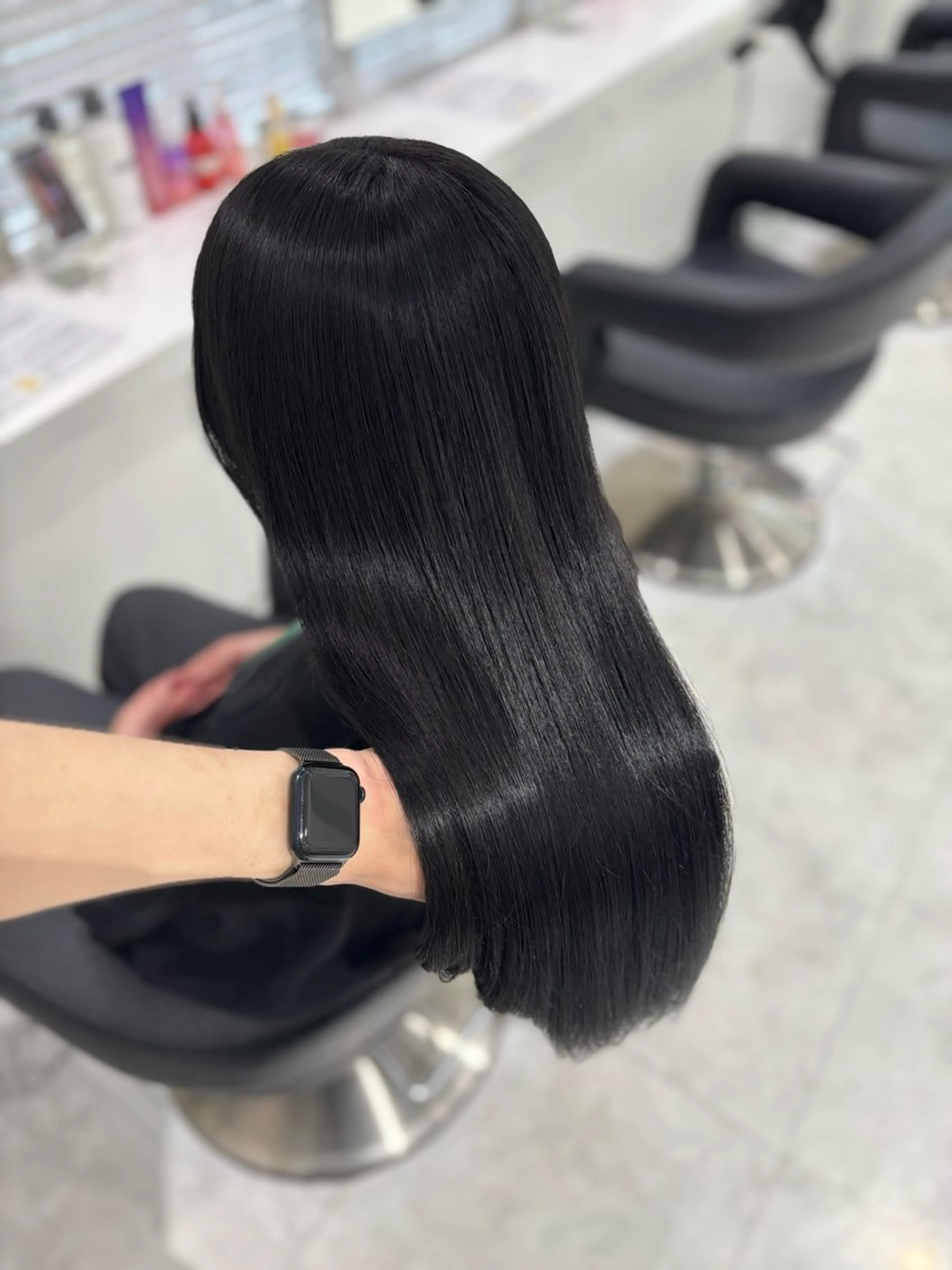 ロング カラー ヘアカラー トリートメント ヘッドスパ ヘアセット 流行りの透明感カラー ×縮毛矯正🤍ユウのヘアスタイル