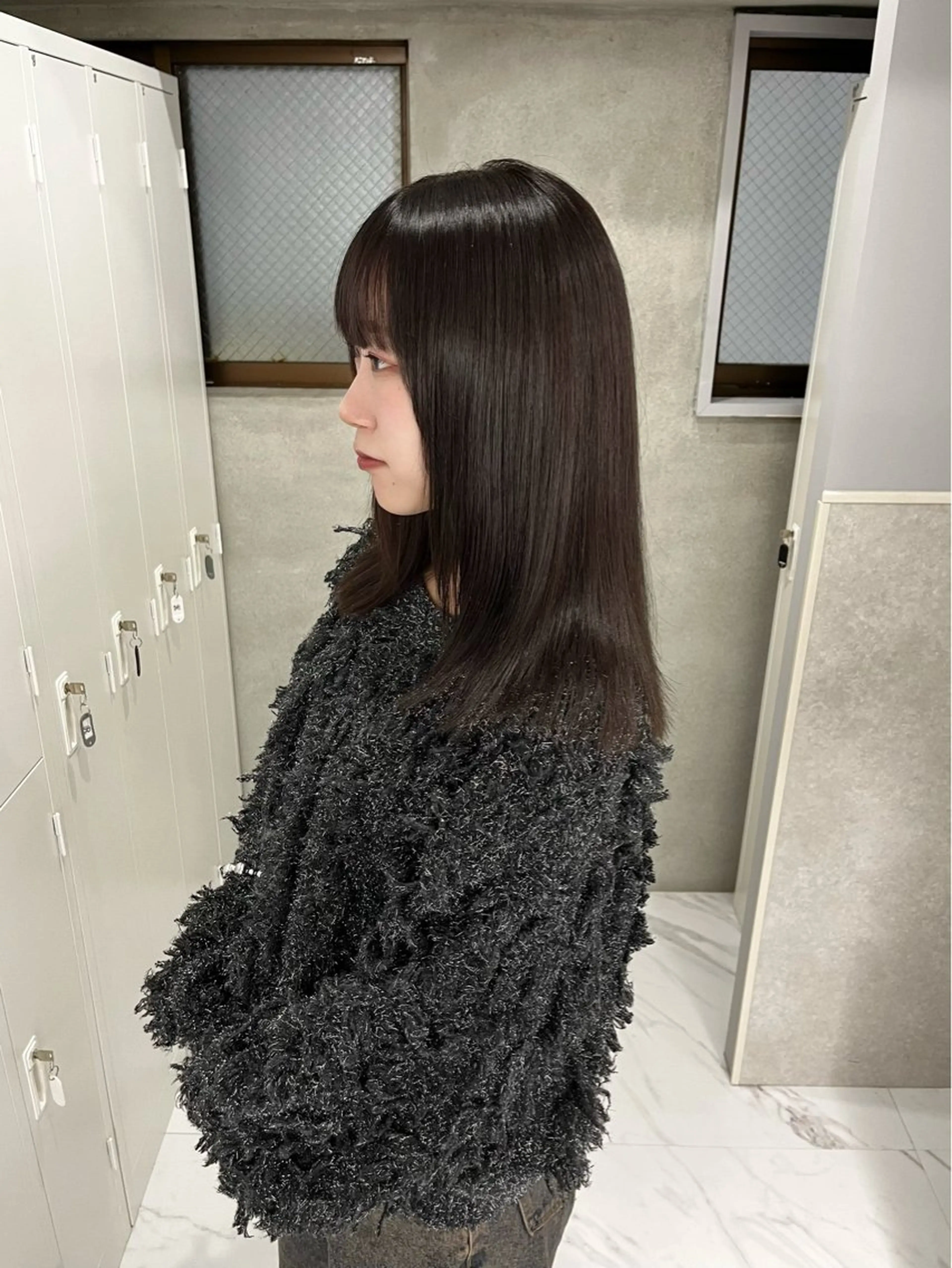 ミディアム カラー ブラウンカラー 透明感カラー riko/レイヤー カット/ヘアセットのヘアスタイル