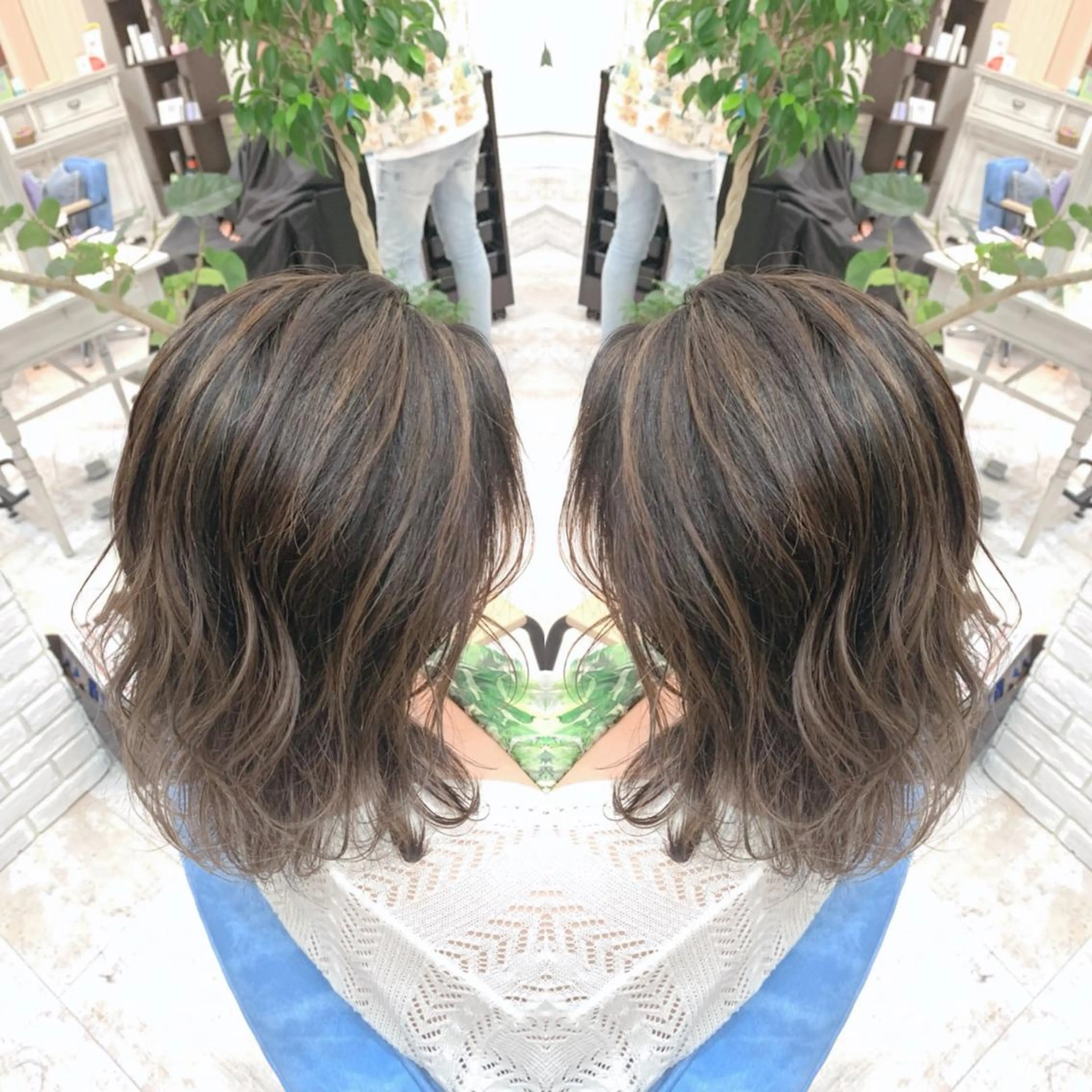 ミディアム カラー 店長✨レイヤー✖️ 髪質改善✖️韓国ヘアのヘアスタイル