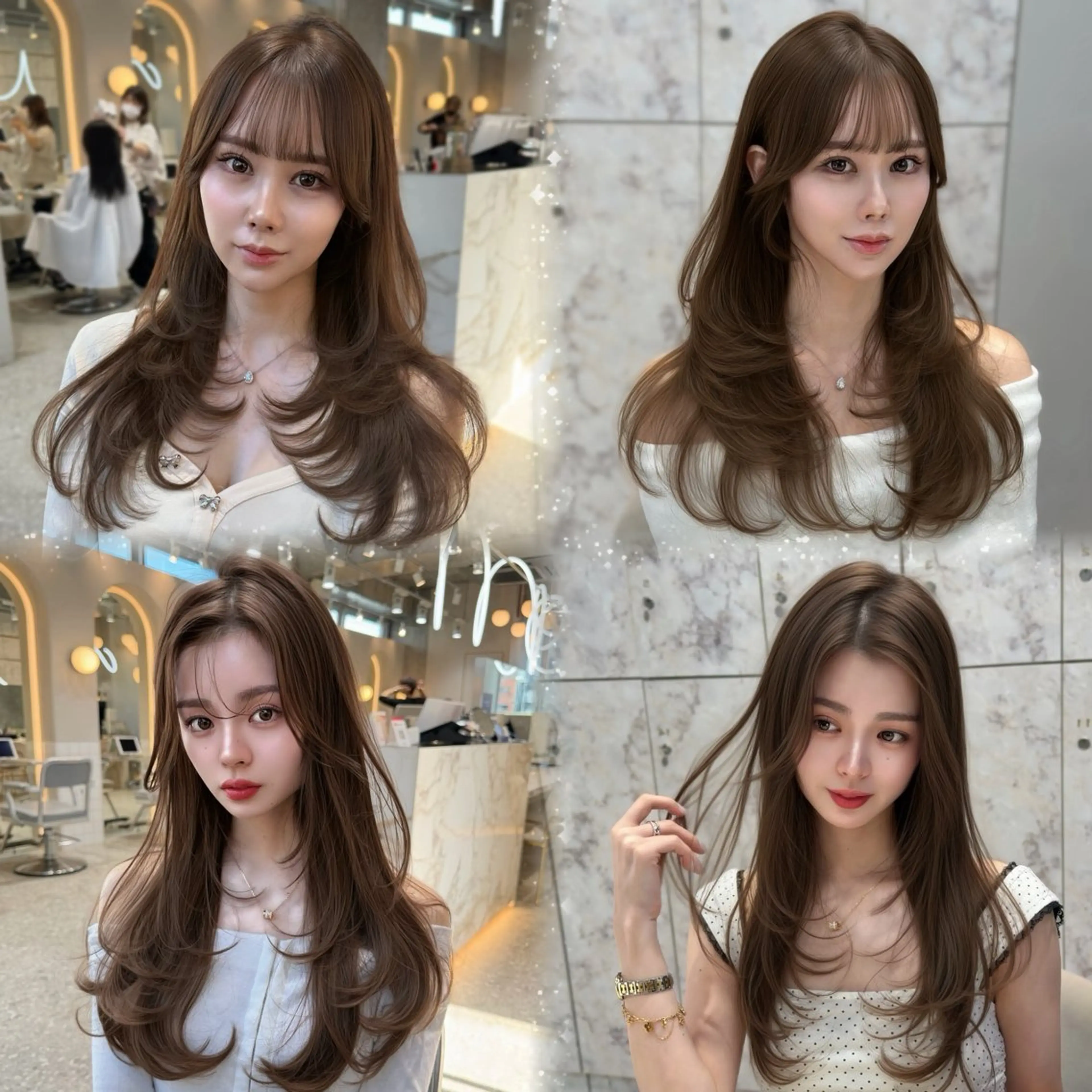 セミロング カラー レイヤーカット カット ヘアカラー トリートメント 新宿/韓国風レイヤー 髪質改善/渋谷直樹のヘアスタイル