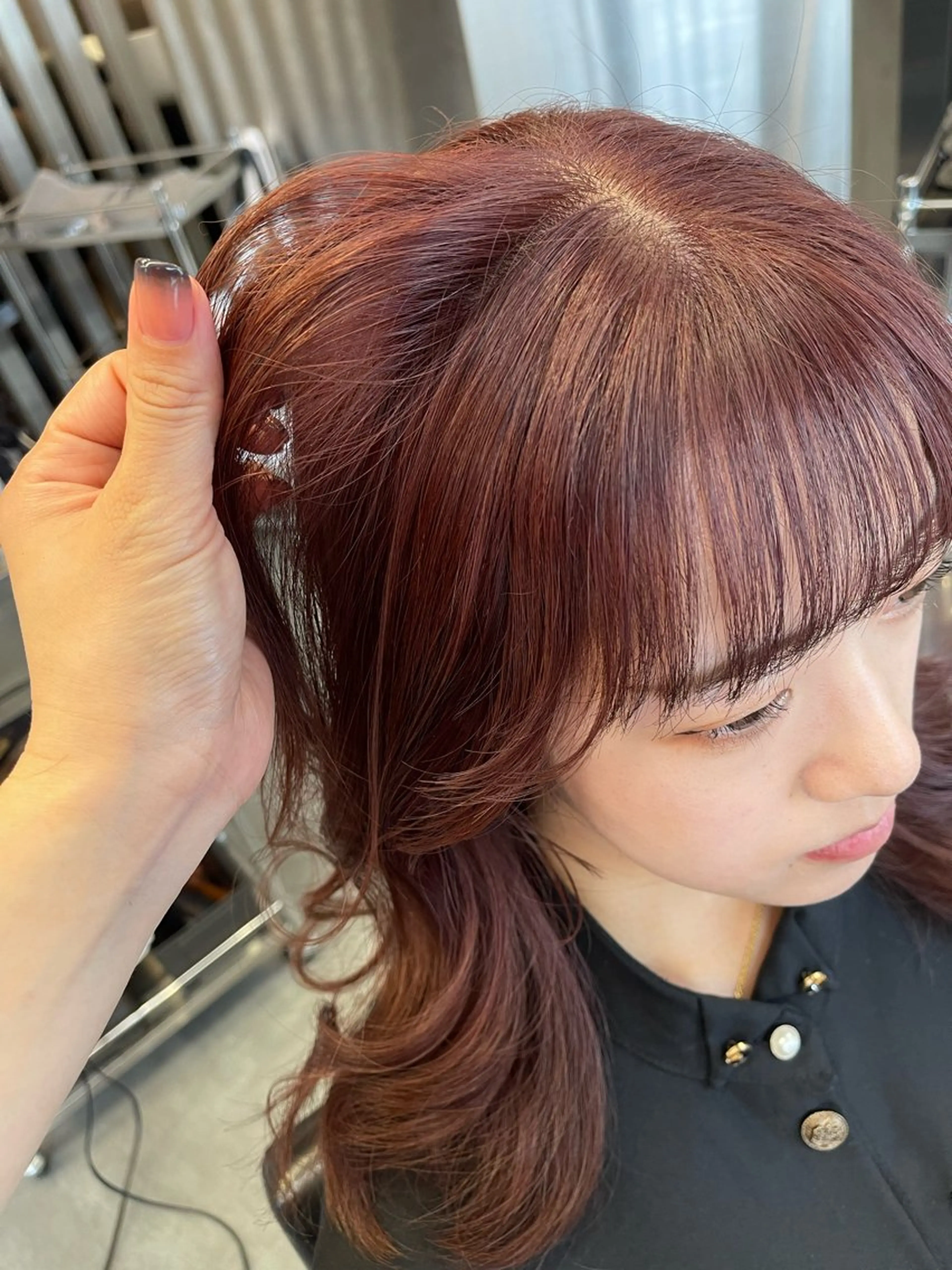 セミロング カラー ブラウンカラー ピンクカラー ピンクブラウン ダブルカラー /まつ毛パーマ🎀のヘアスタイル