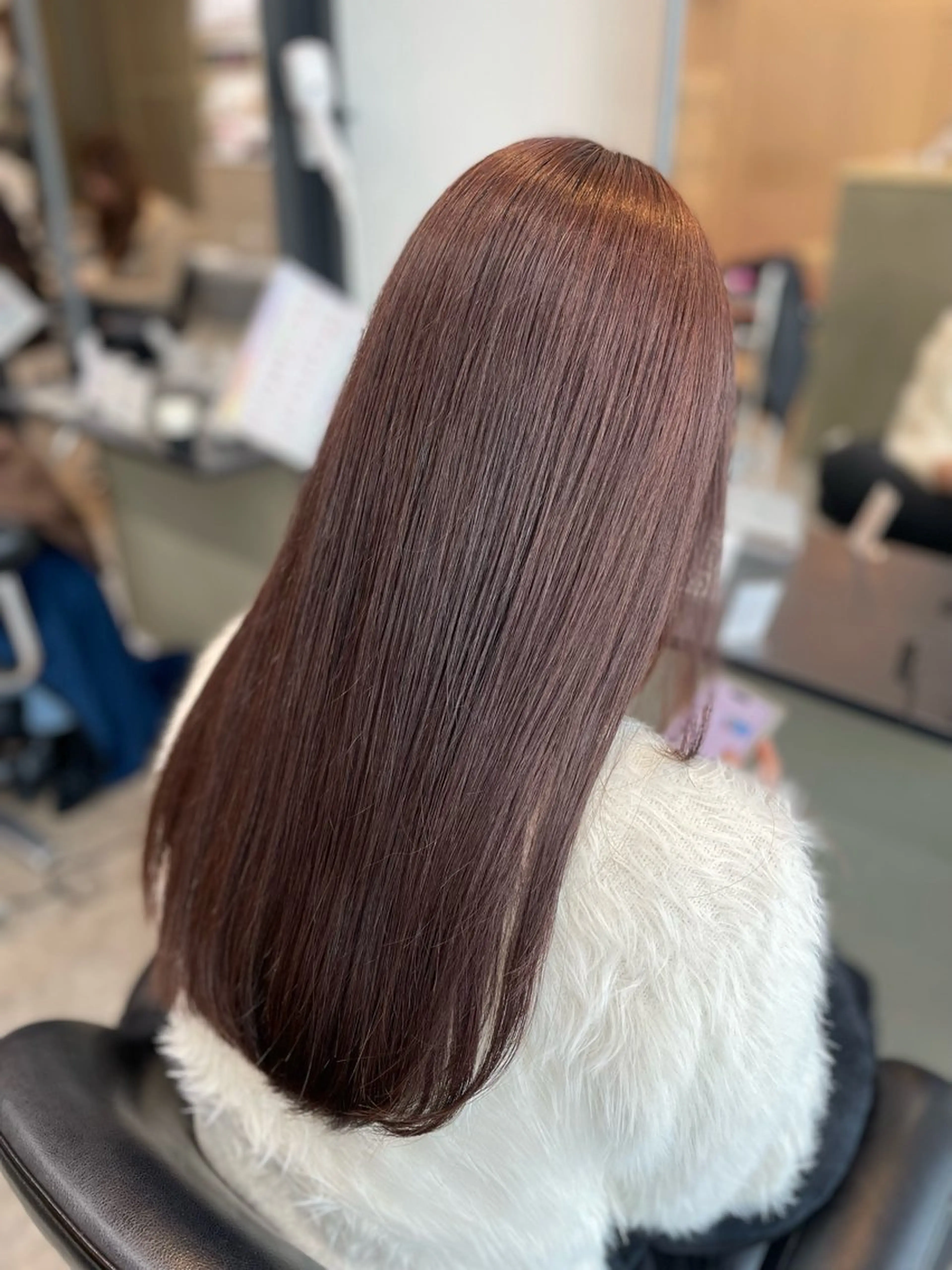 ロング カラー ブラウンカラー ピンクカラー ピンクブラウン 岩城 唯奈のマツエク・マツパデザイン