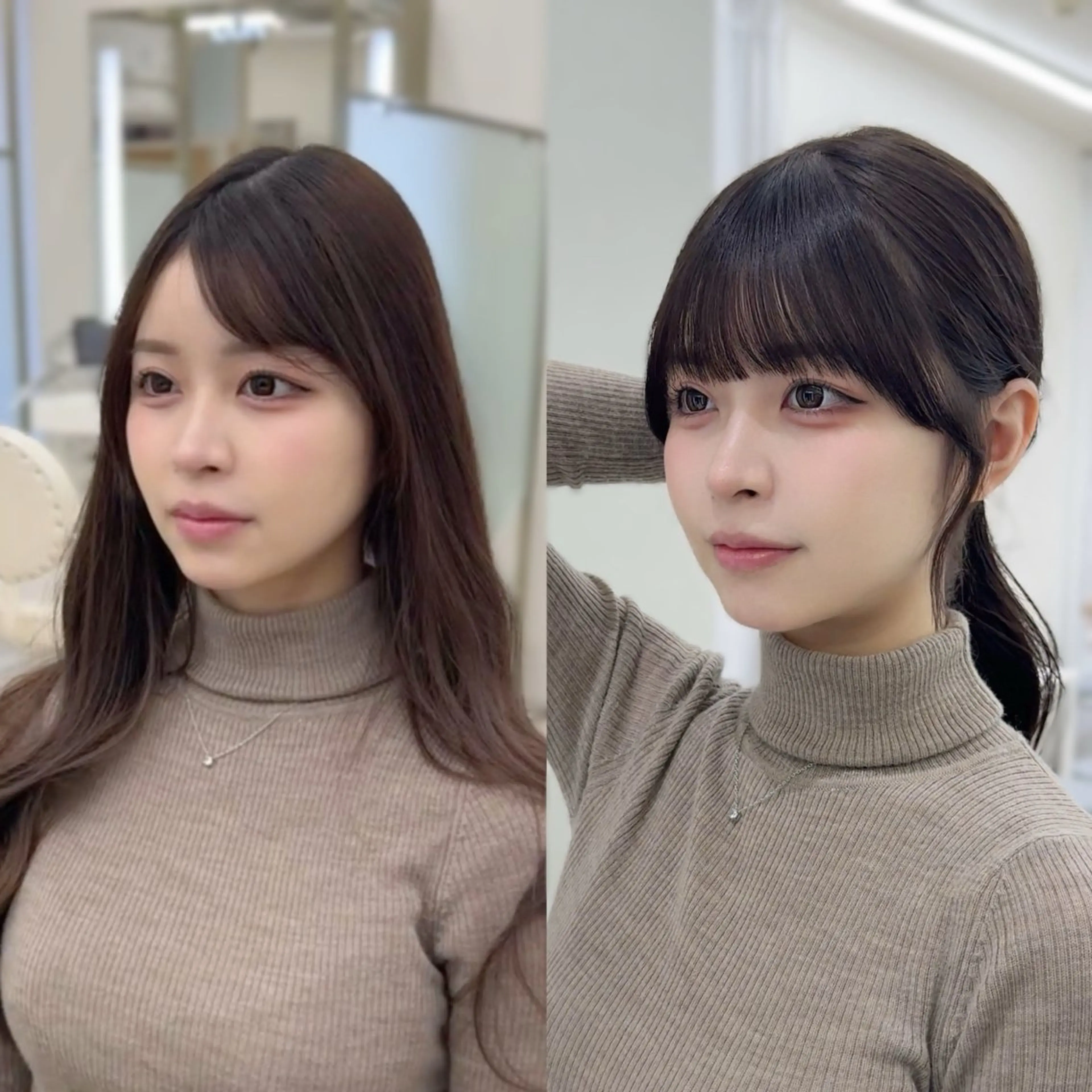 ロング カラー カット ヘアカラー トリートメント COA GINZA 空也/前髪/顔まわりのヘアスタイル