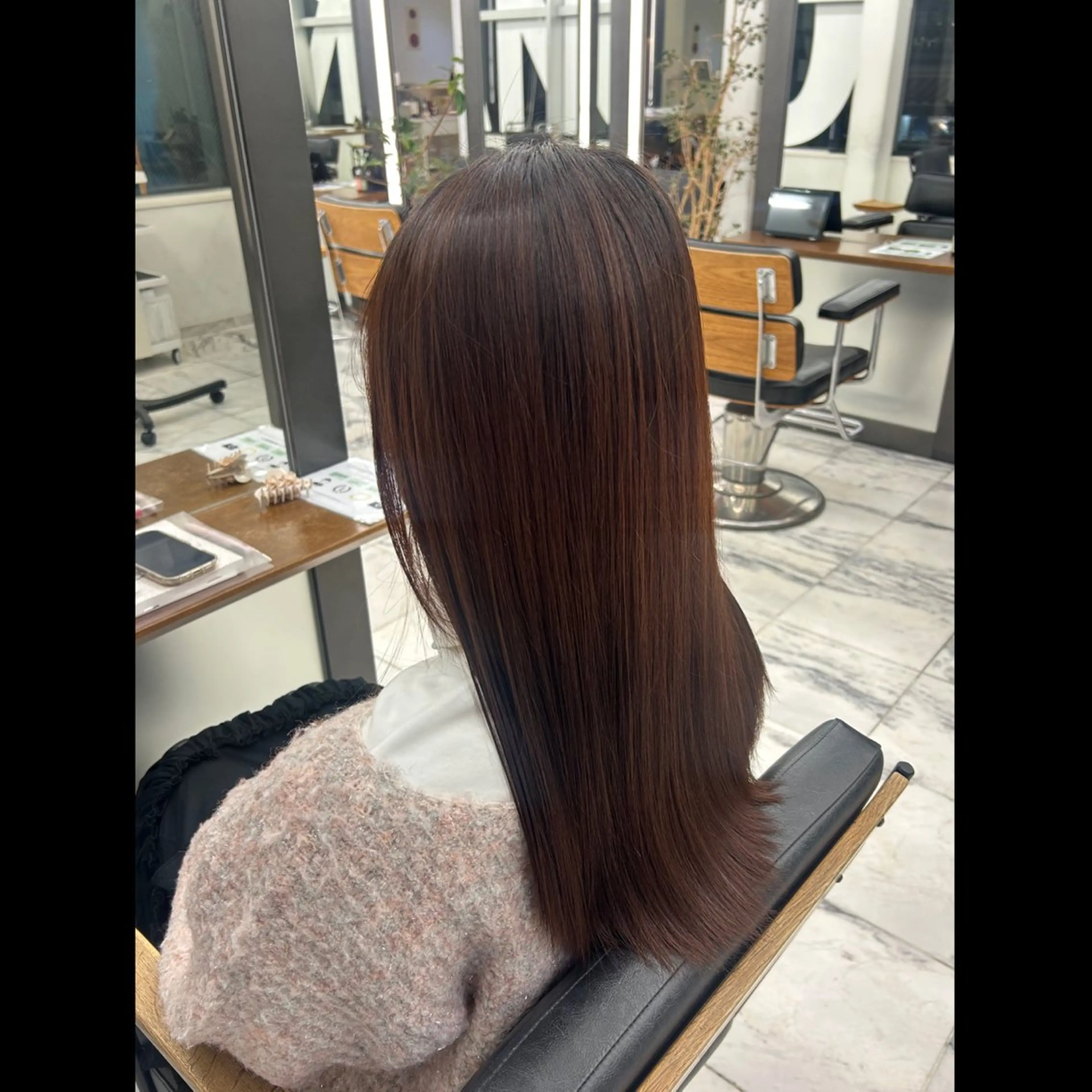 セミロング カット 縮毛矯正 カットモデル/ボブ/ reina🐈‍⬛のヘアスタイル