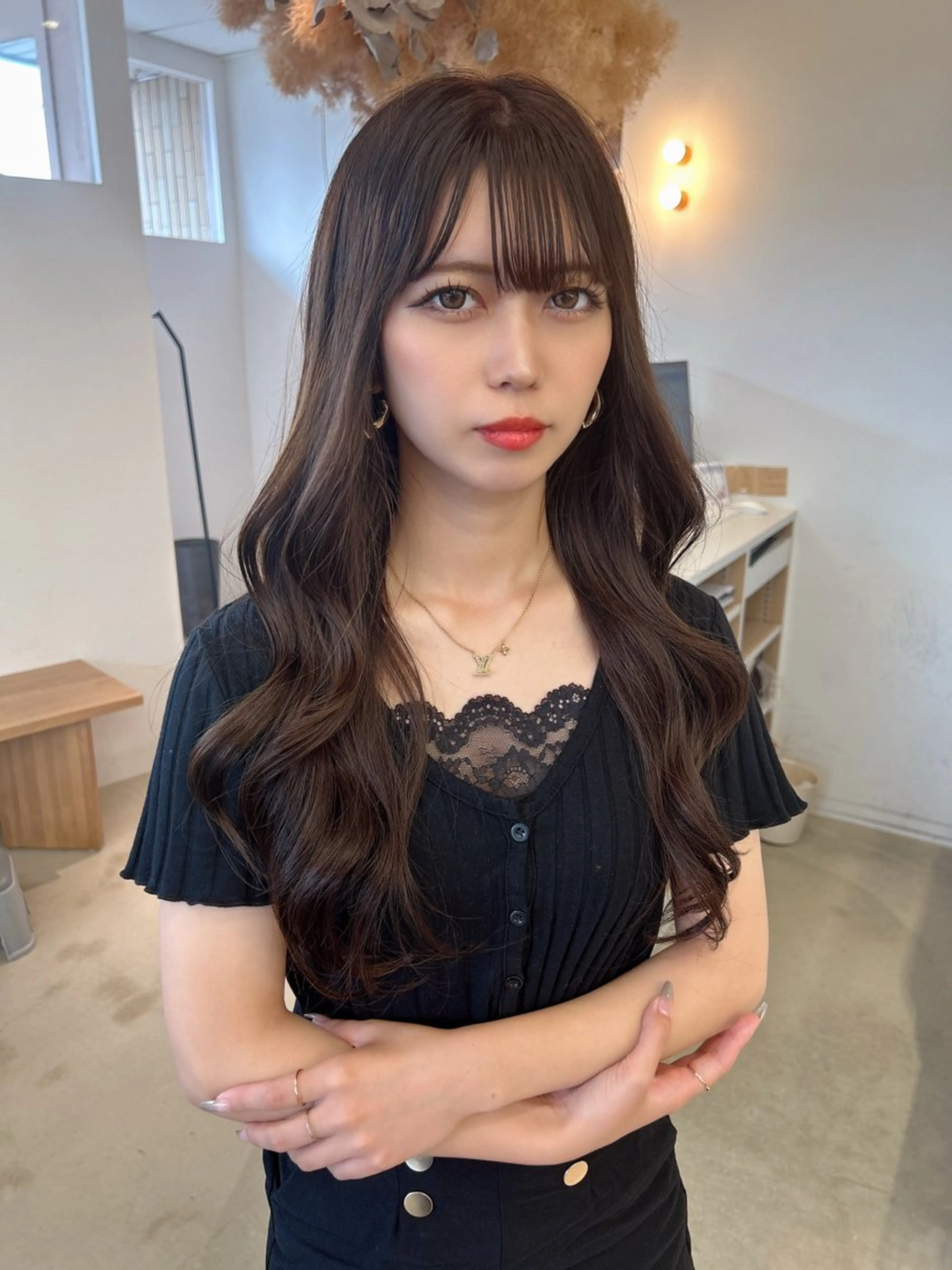 ロング カラー ロングレイヤー ブラウンカラー レイヤーカット ロング カット トリートメント noa  🦋 ブリーチ/暖色のヘアスタイル