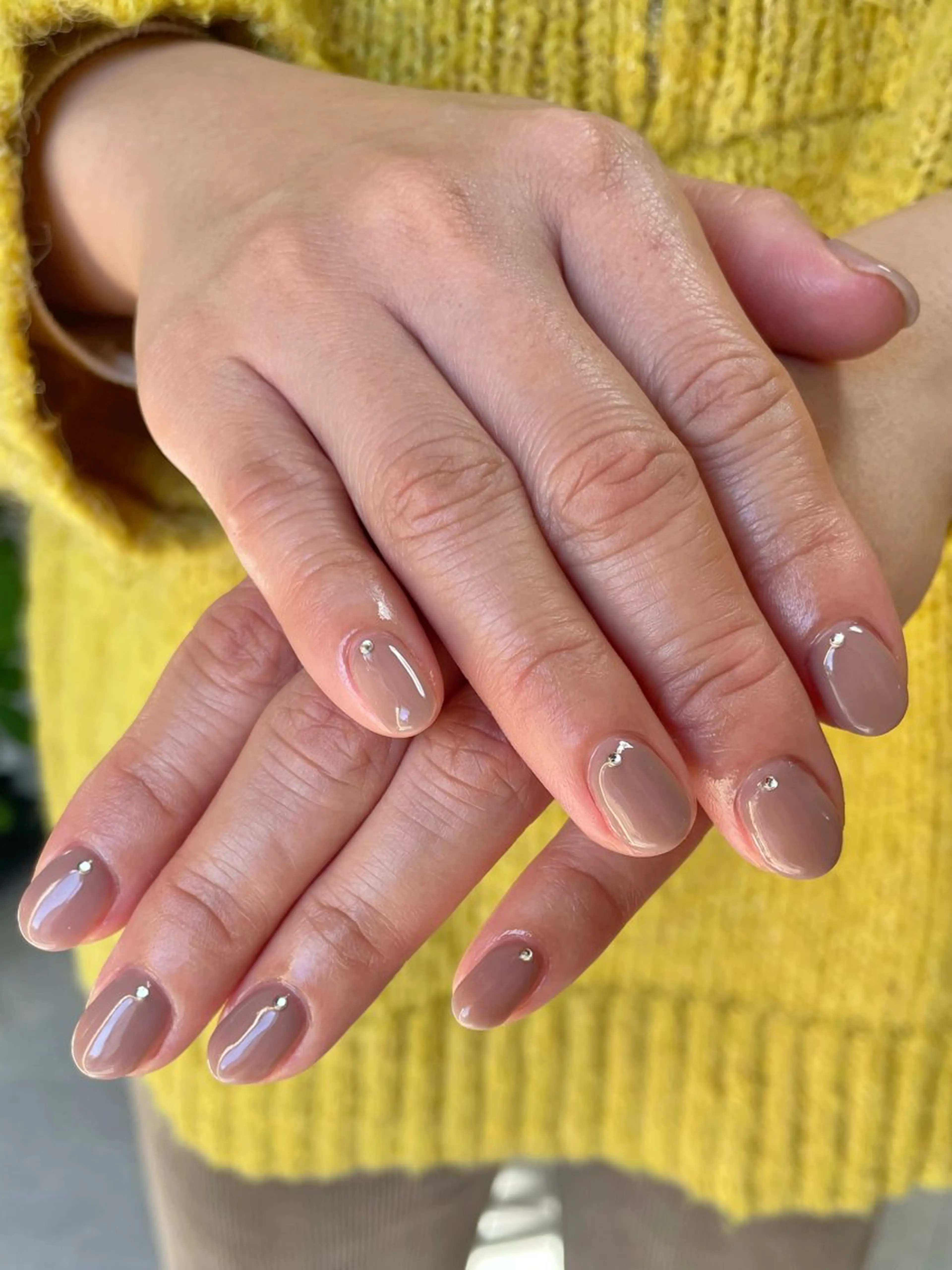 ネイル ワンカラーネイル ストーンネイル RISA joie nailのネイルデザイン
