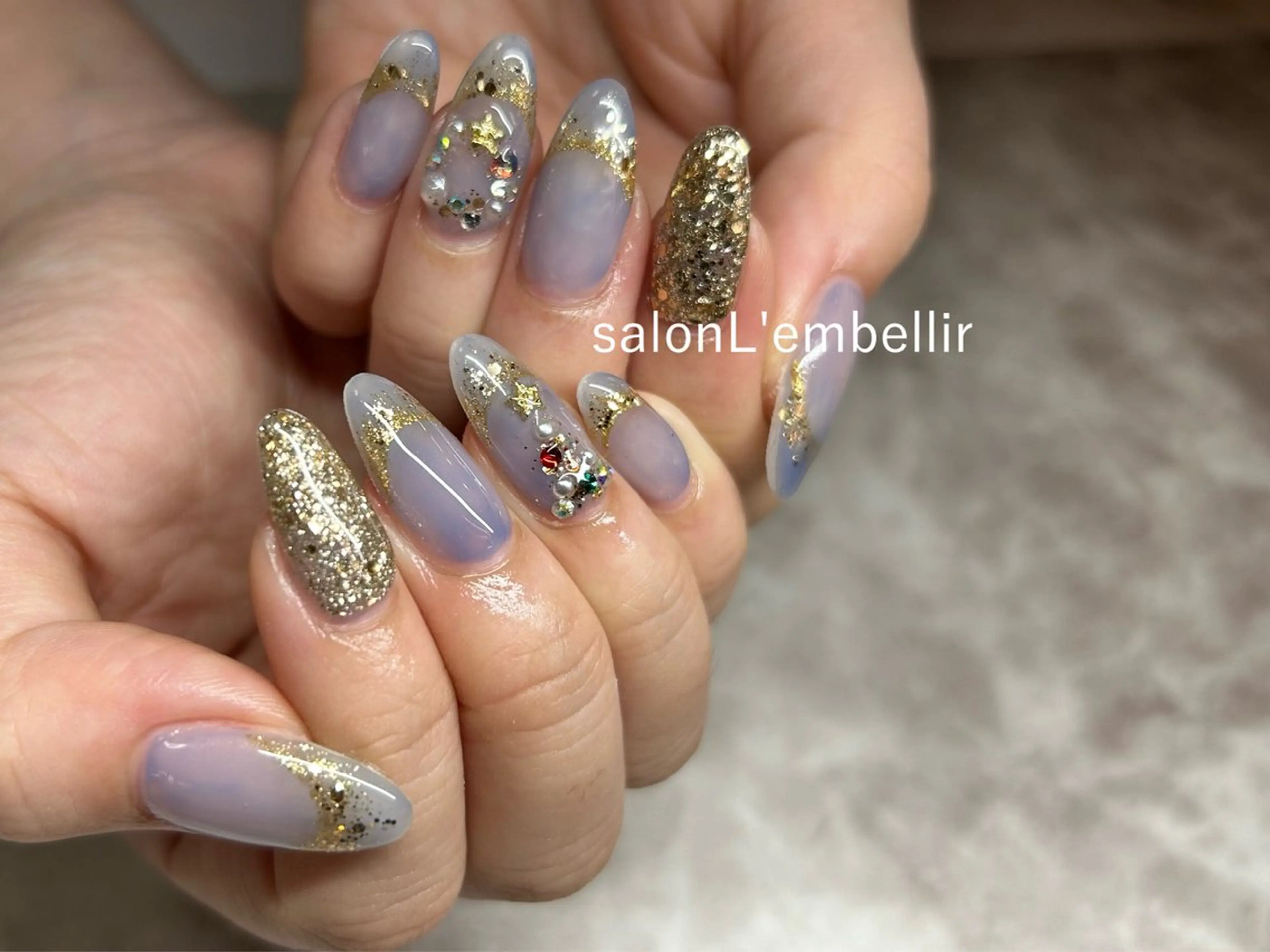 ネイル 冬ネイル クリスマス salon L'embellirのネイルデザイン