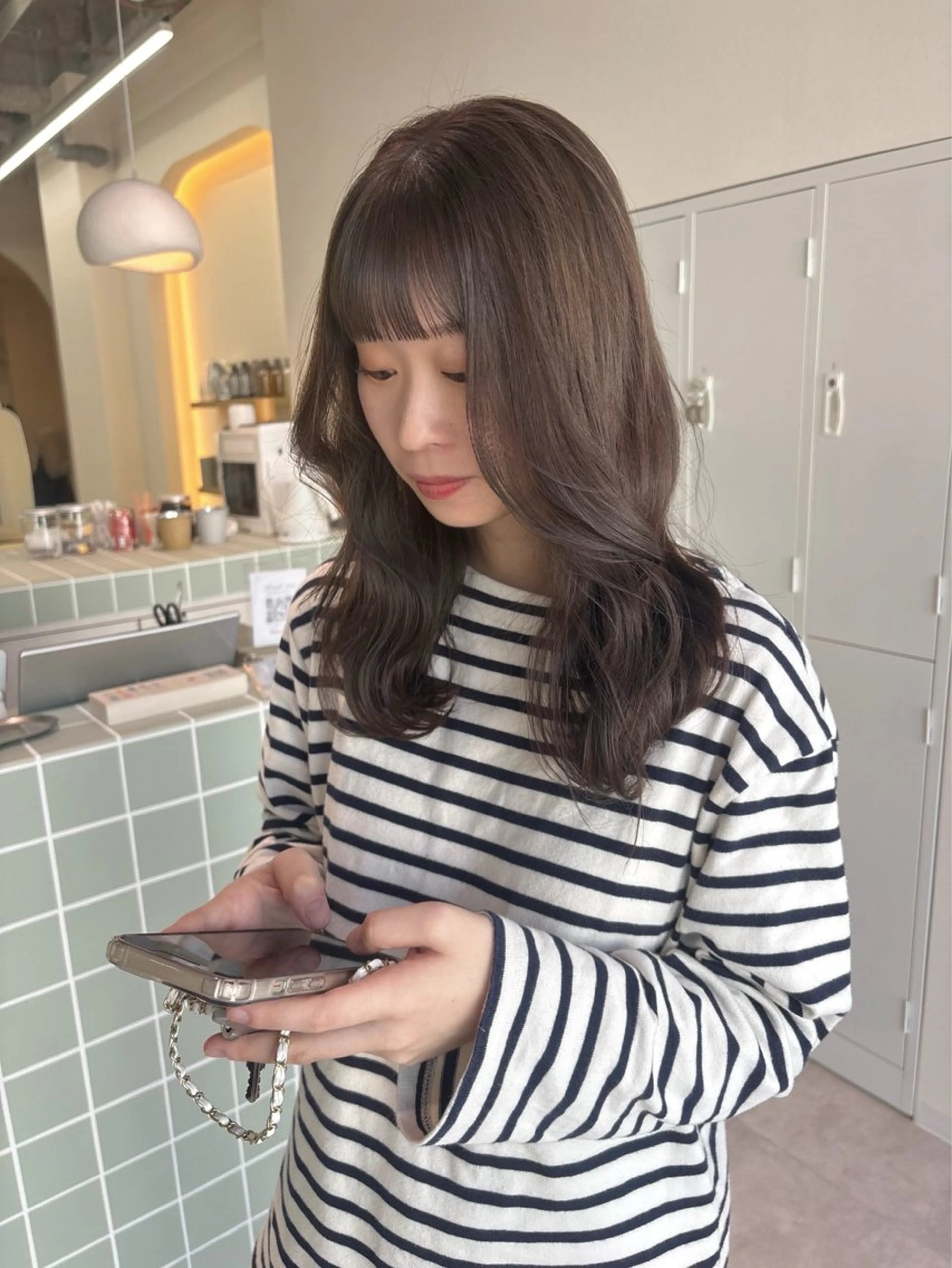 セミロング カラー カット ヘアカラー トリートメント ヘッドスパ 広島/ヘアセット /ベージュ/わかなのヘアスタイル