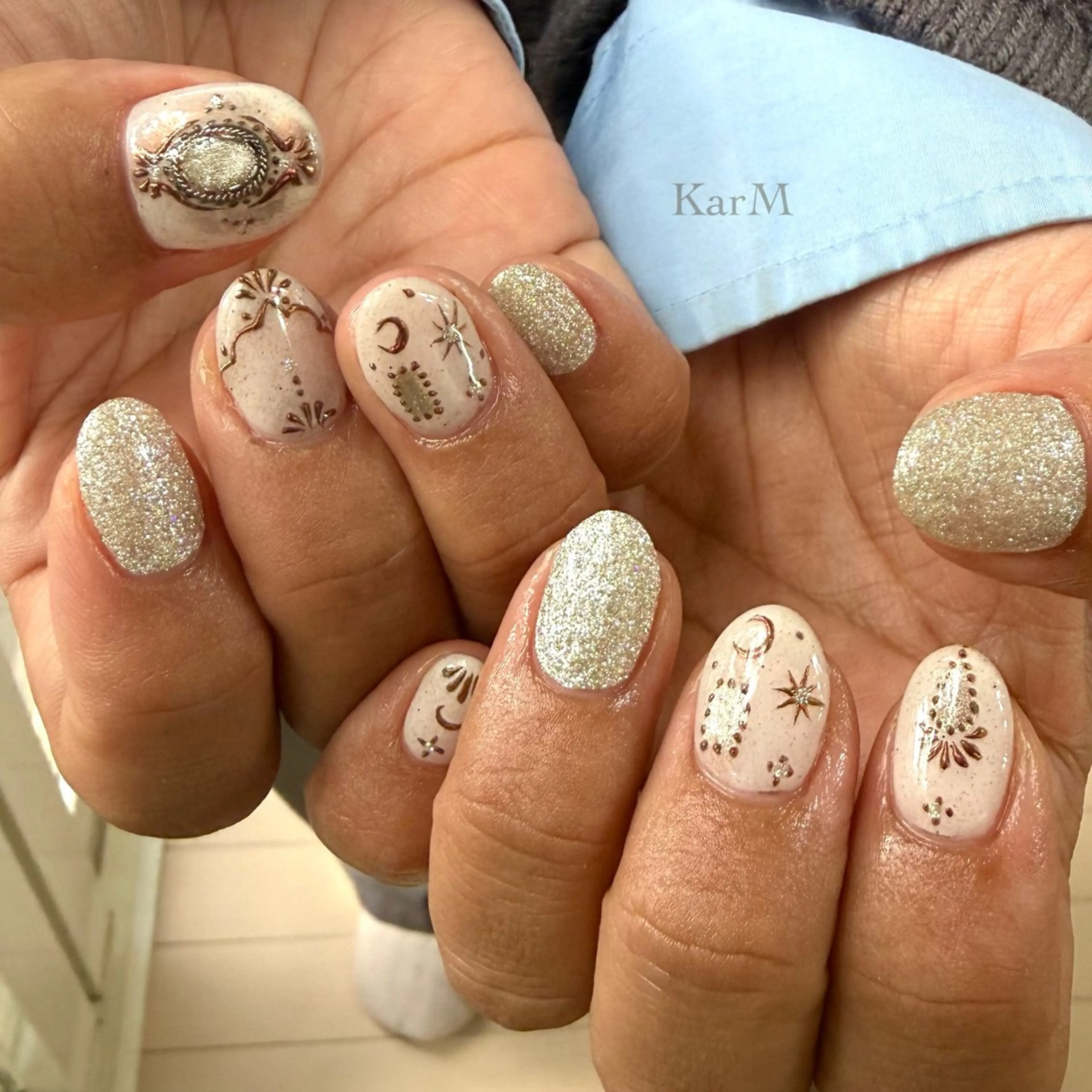 ネイル オーロラネイル チークネイル フラッシュネイル フレンチネイル グラデーション ハンドネイル ogino karinのネイルデザイン