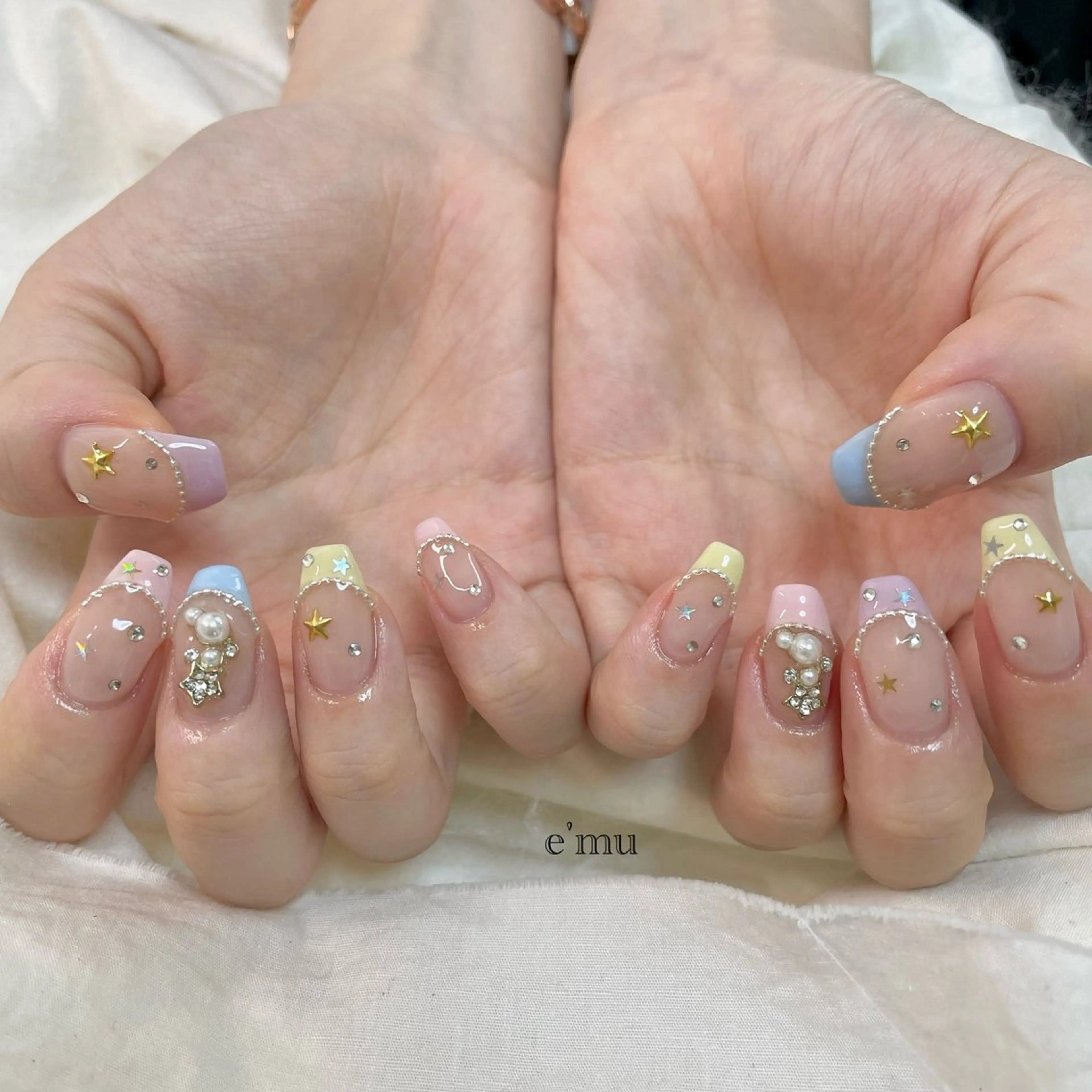 ネイル フレンチネイル パステルネイル ハンドネイル nail salon e'mu💐のネイルデザイン