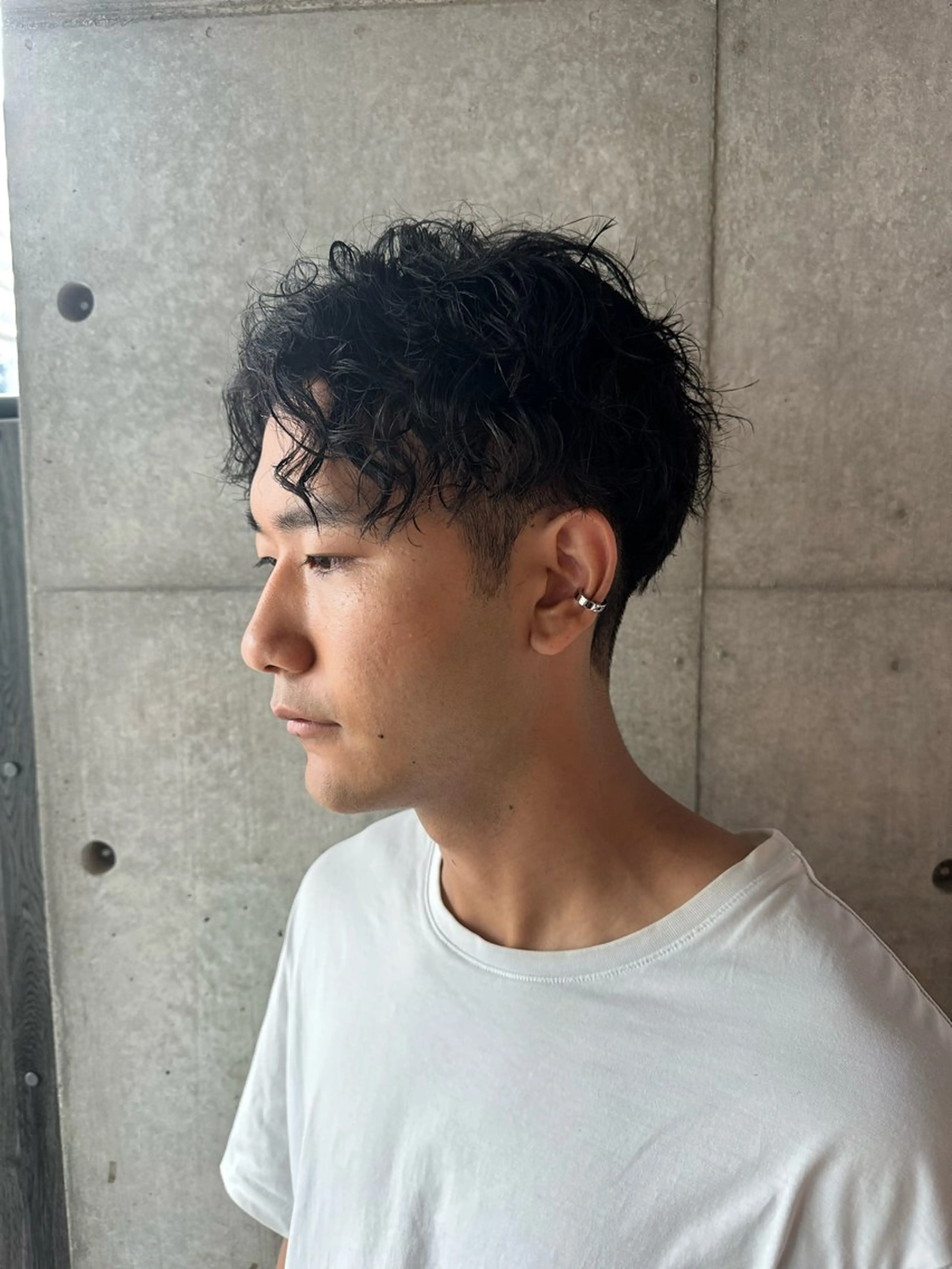 パーマ メンズ メンズ就活ヘア メンズパーマ 波巻きパーマ スパイラルパーマ 梅田中崎町メンズ 美容師ユースケのヘアスタイル