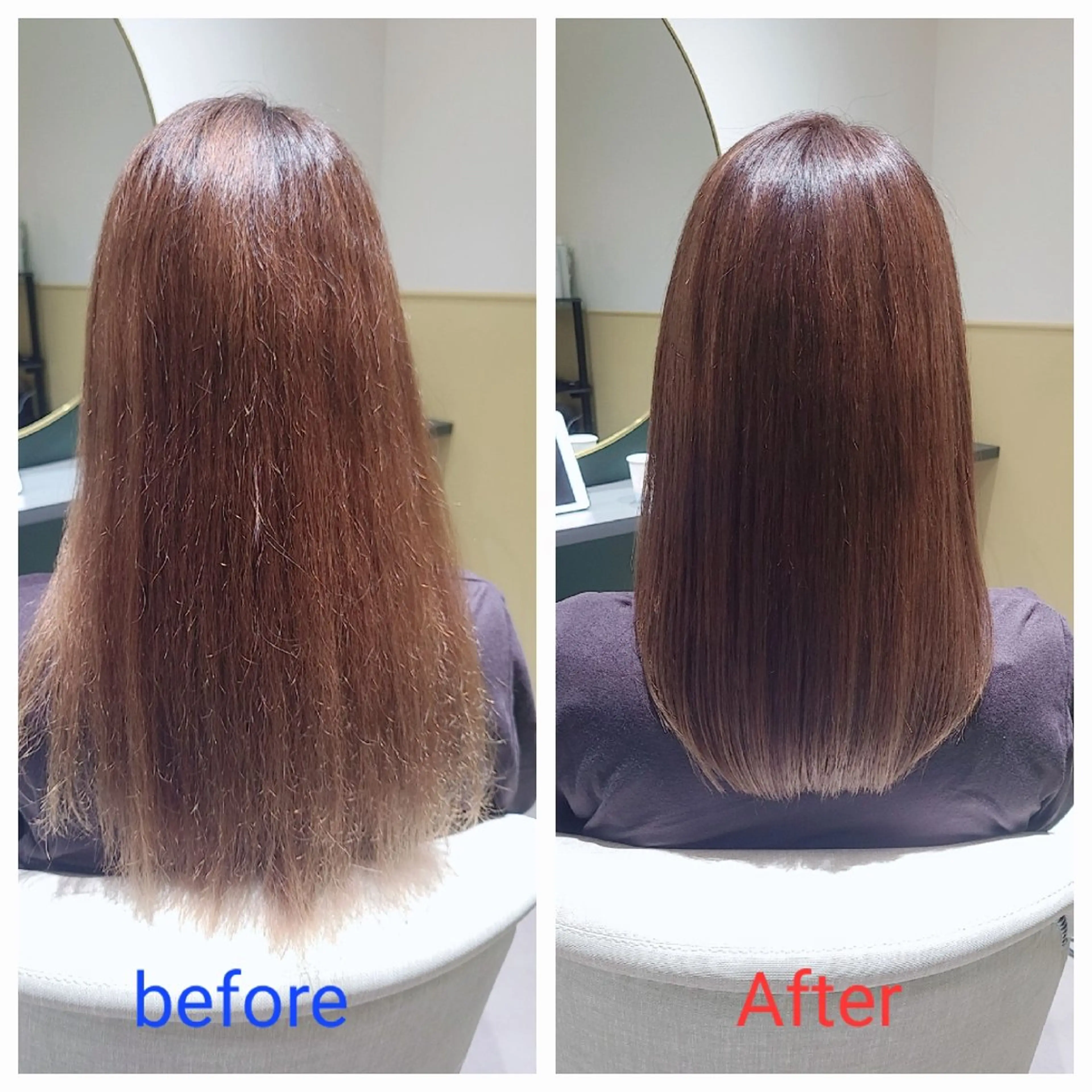 ミディアム カット ヘアカラー 縮毛矯正 トリートメント  髪質改善＋艶専門  ✧ オオノのヘアスタイル