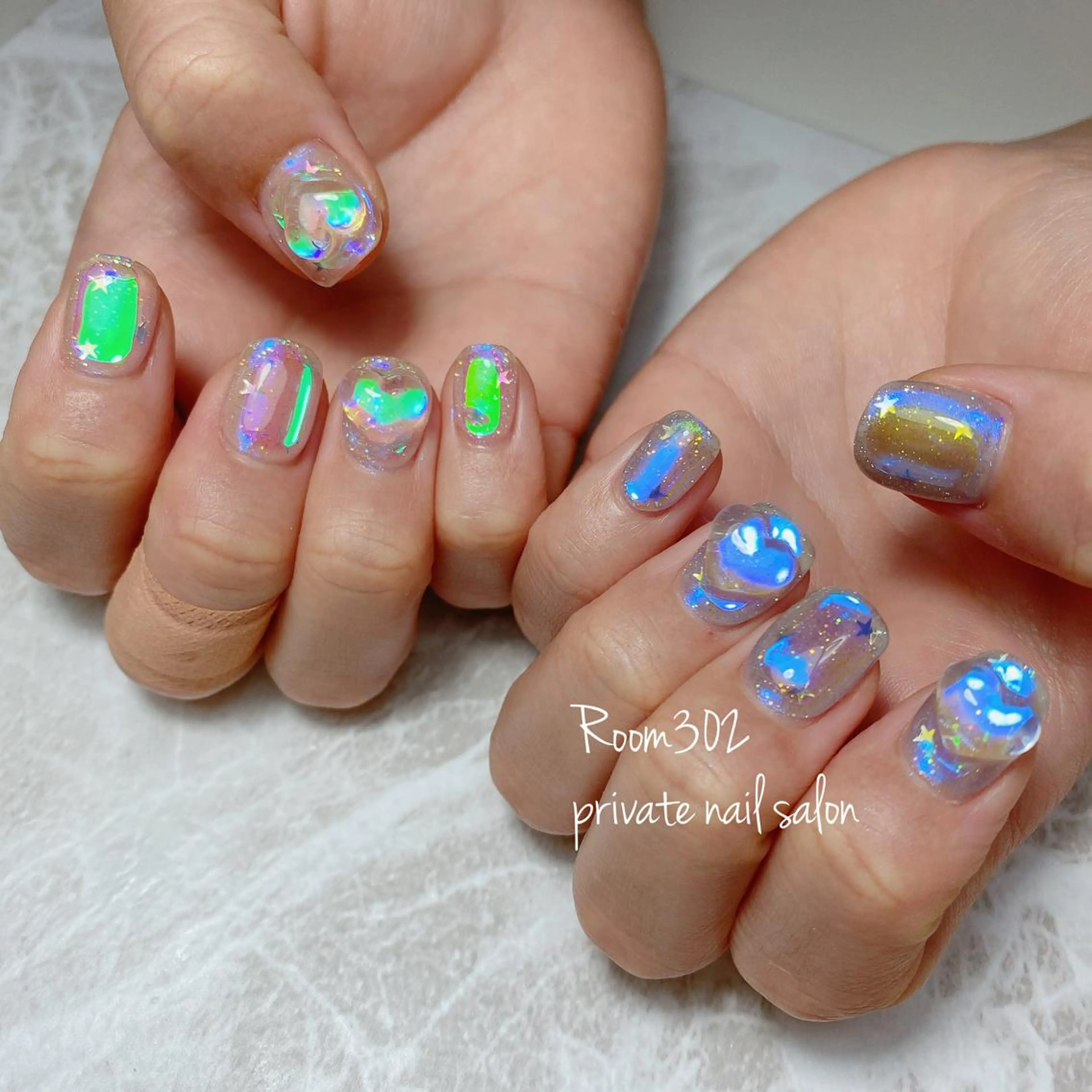 ネイル ハート 持ち込み ハンドネイル Room 302のネイルデザイン