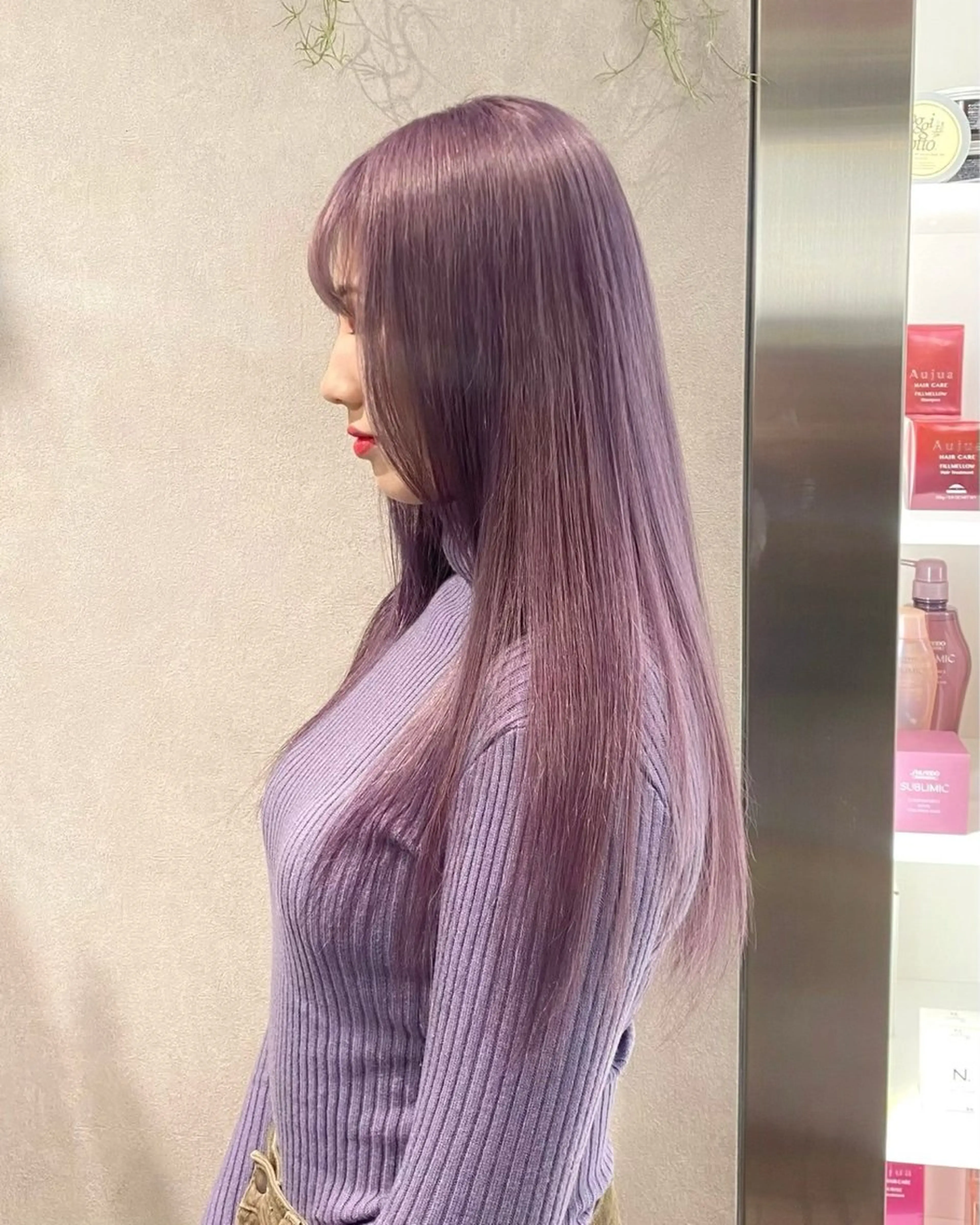 ロング カラー ラベンダーカラー ラベンダーピンク ピンクカラー ヘアカラー レイヤー/艶カラー/ KIHO🥥︎のヘアスタイル