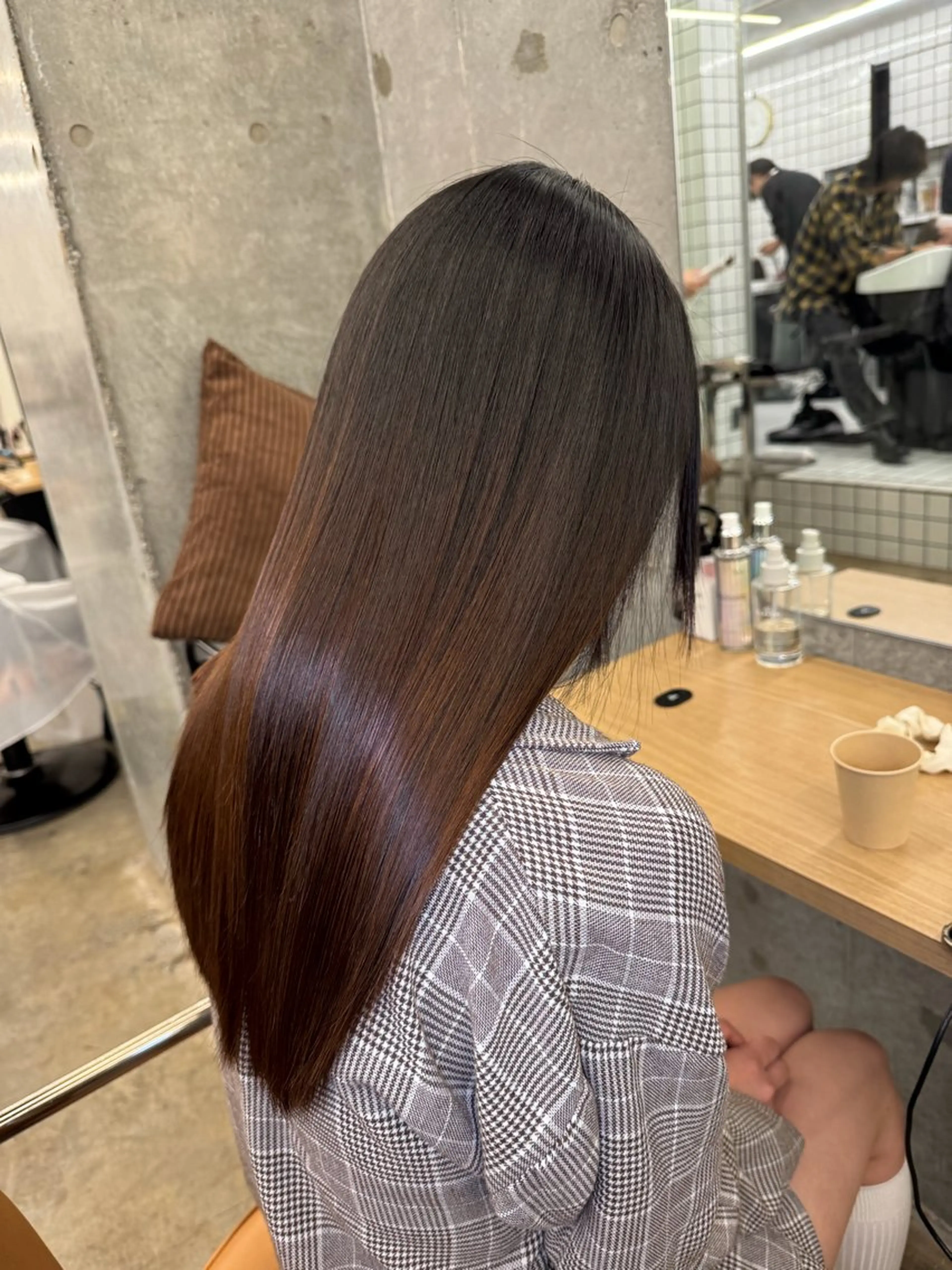 ロング 髪質改善 レイヤーカット 縮毛矯正 トリートメント 縮毛矯正 トリートメント 縮毛矯正×髪質改善× 艶髪カラー　吉原和磨のヘアスタイル