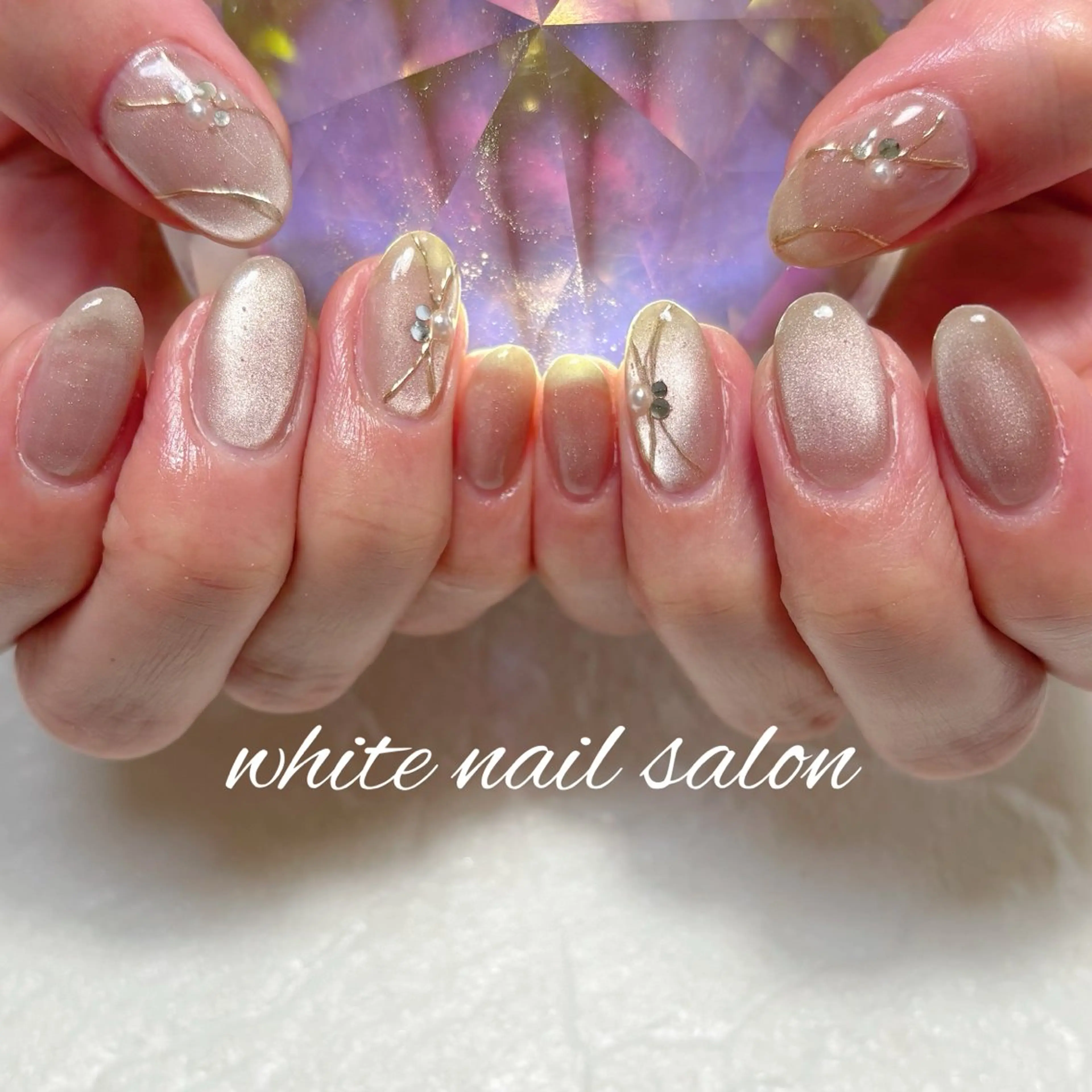 ネイル フットネイル ホワイト ハンドネイル white nail salonのネイルデザイン