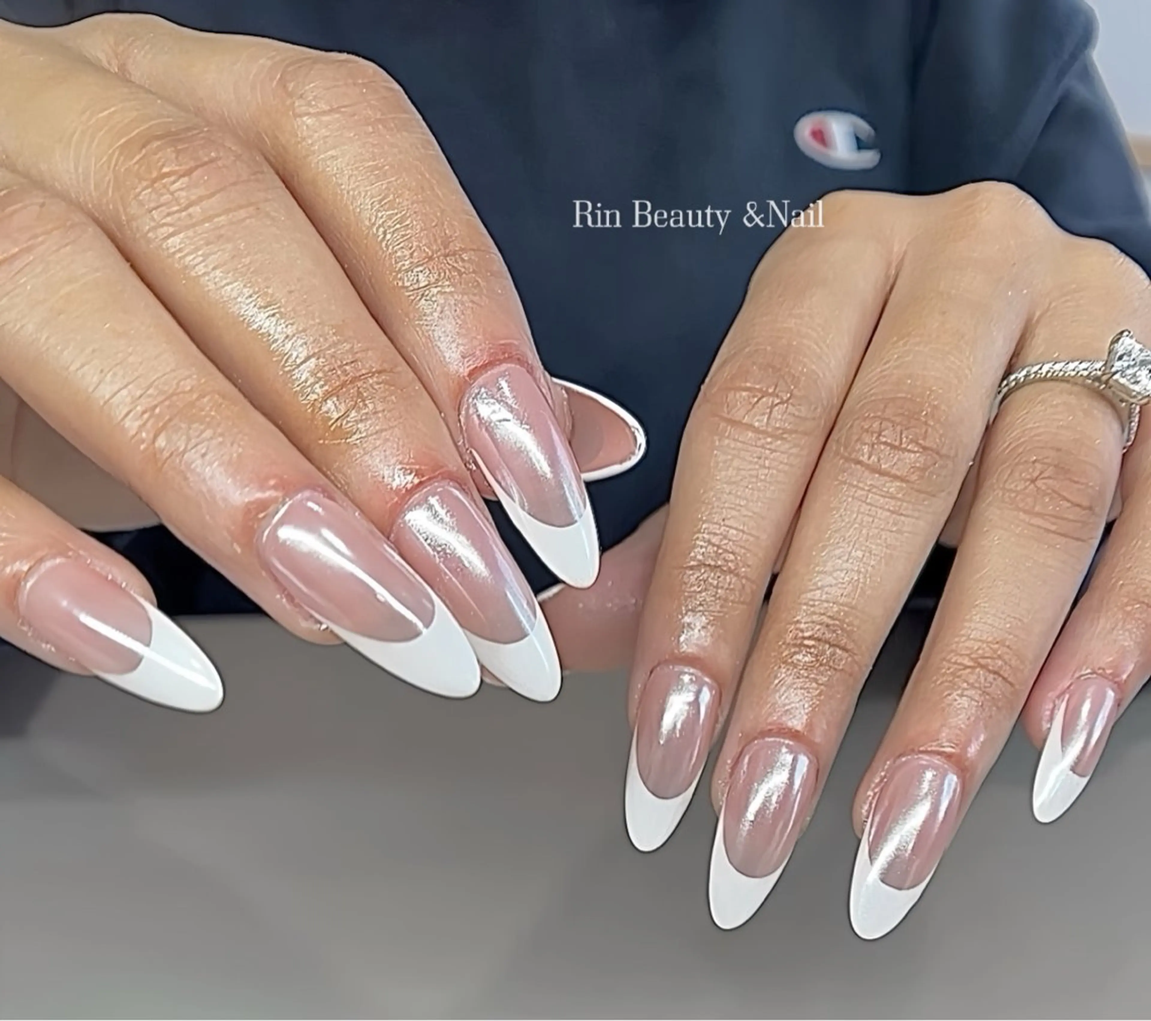 ネイル アートネイル フレンチネイル ジェルネイル 韓国ネイル ミラーネイル Rin Nail 新大久保店のネイルデザイン