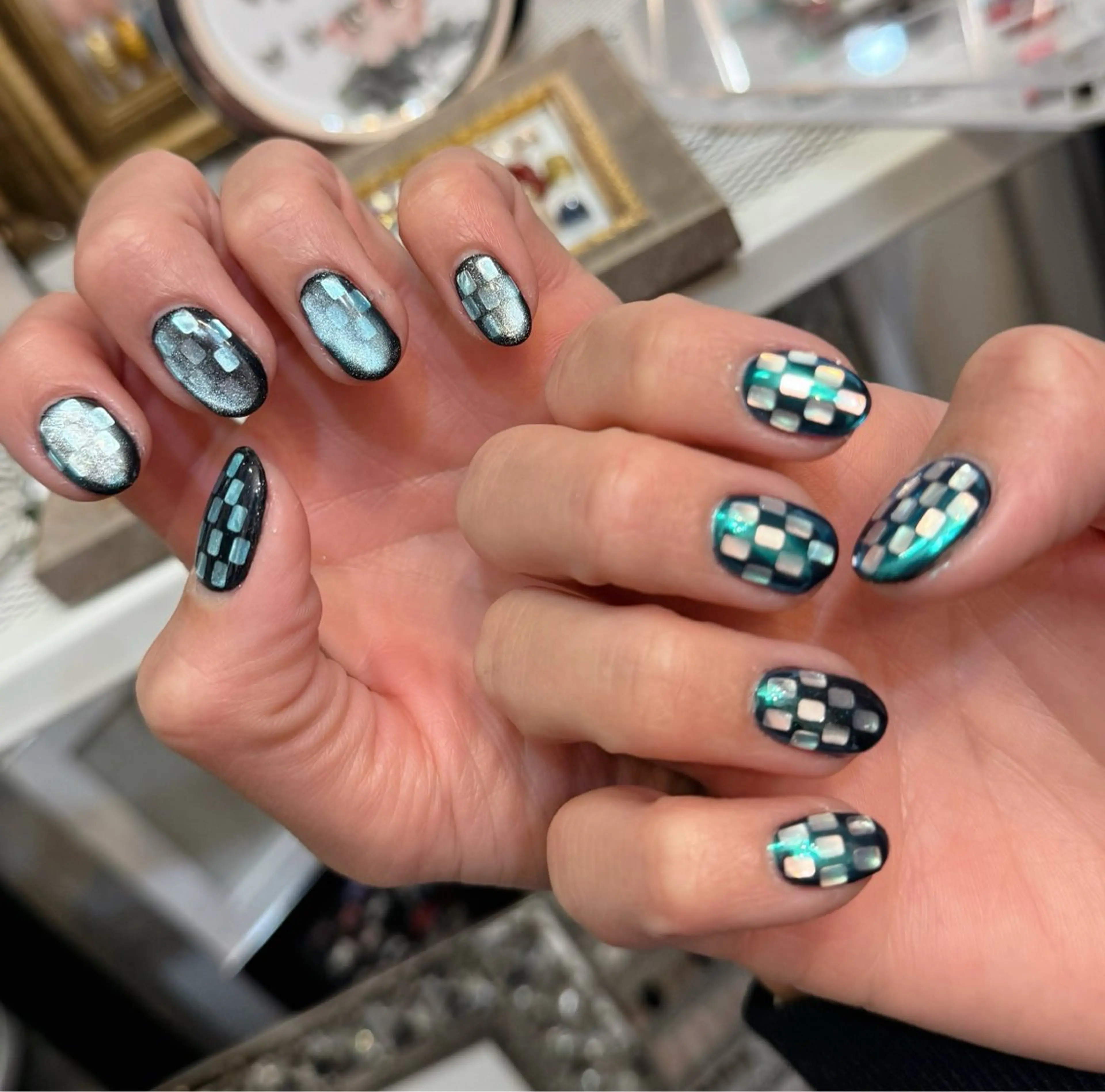 ネイル ジェルネイル マグネットネイル メンズネイル ミラーネイル ハンドネイル MIMnail メンズネイリストのネイルデザイン