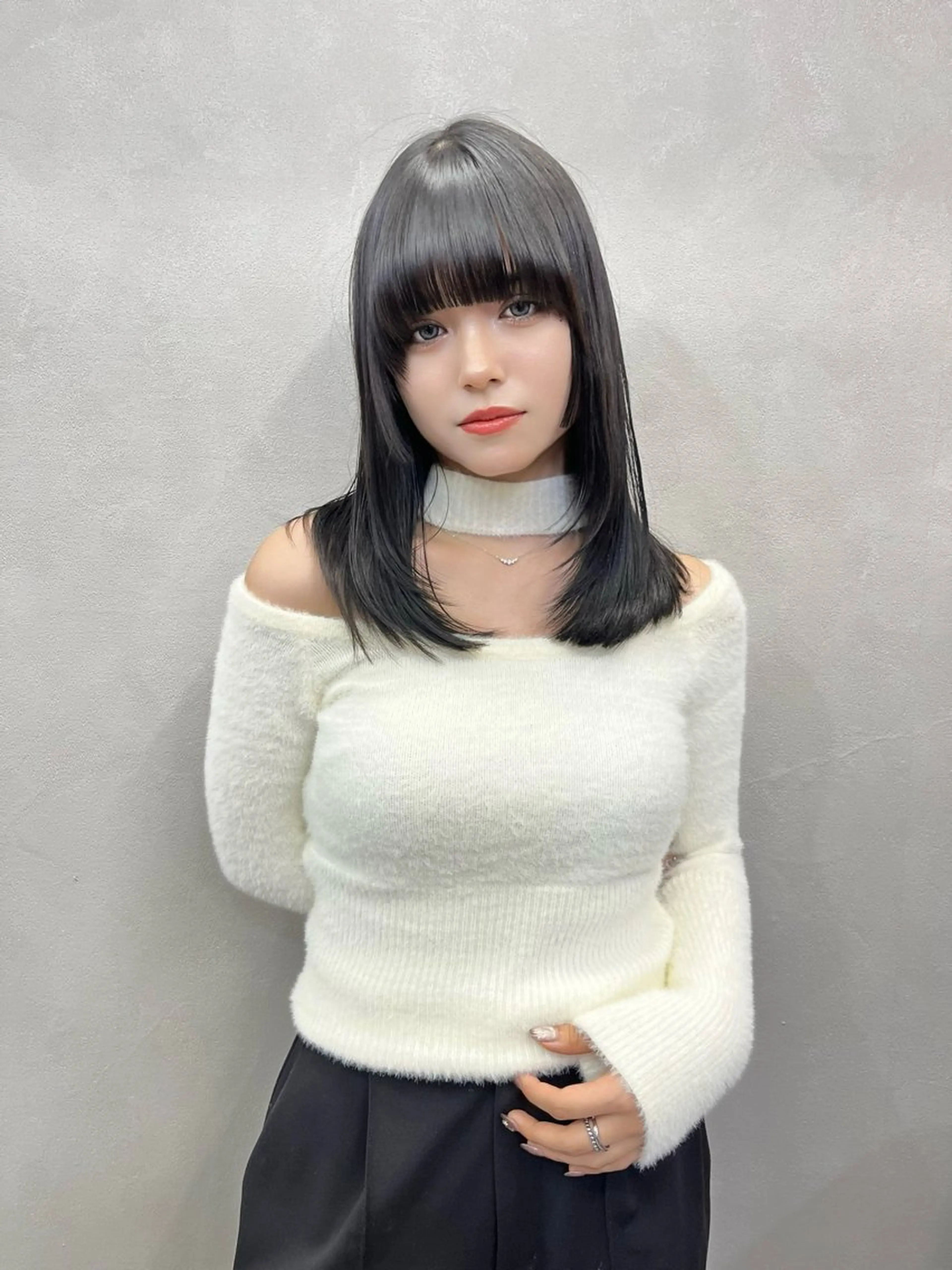 セミロング 髪質改善 レイヤーカット 船津　天 /縮毛矯正/髪質改善のヘアスタイル