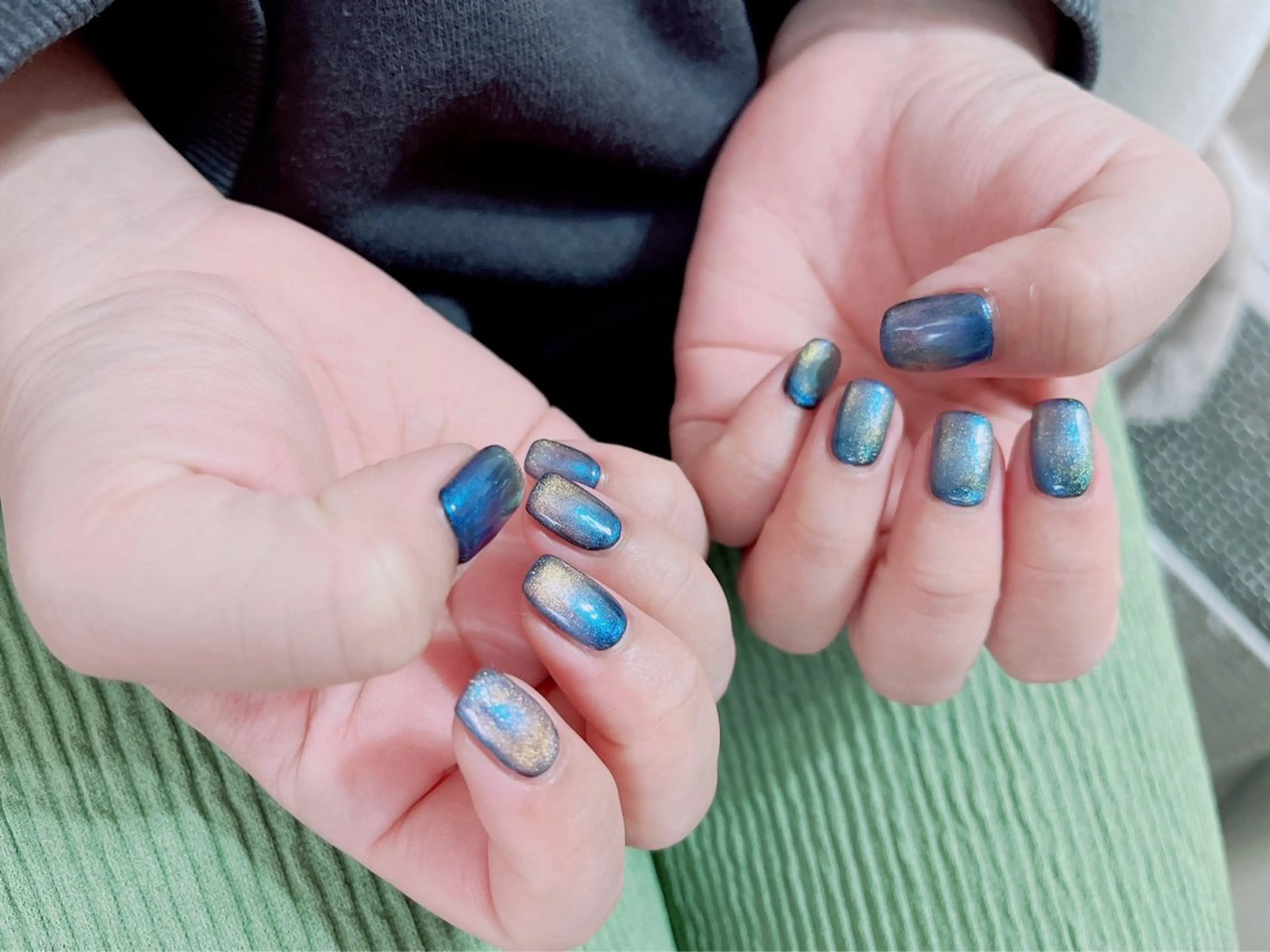 ネイル ジェルネイル キラキラネイル 韓国ネイル マグネットネイル メンズネイル kiki nail たまプラーザのネイルデザイン