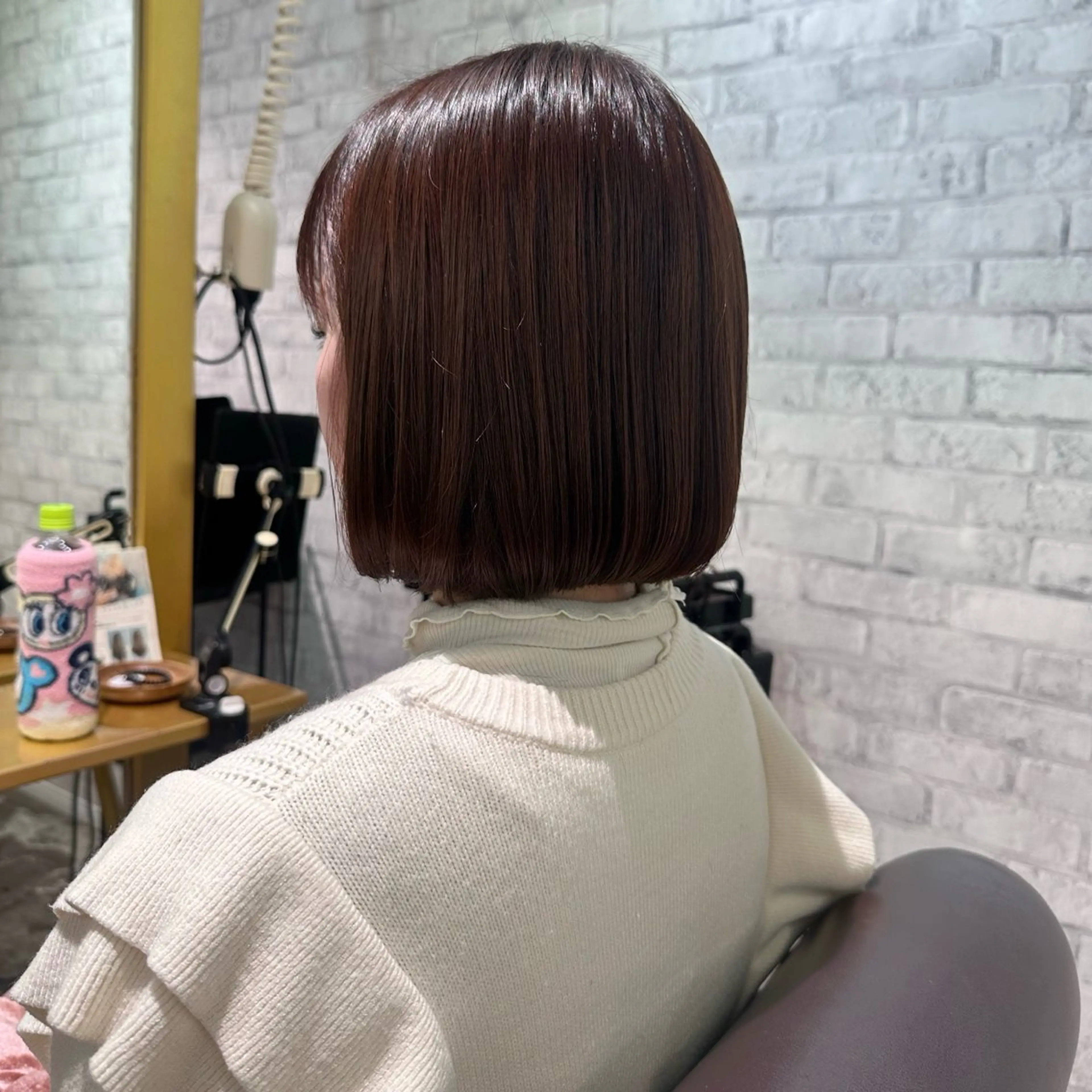 ミディアム カラー ボブ カット ヘアカラー トリートメント 心斎橋/レイヤー/ 艶カラー💖Sakiのヘアスタイル