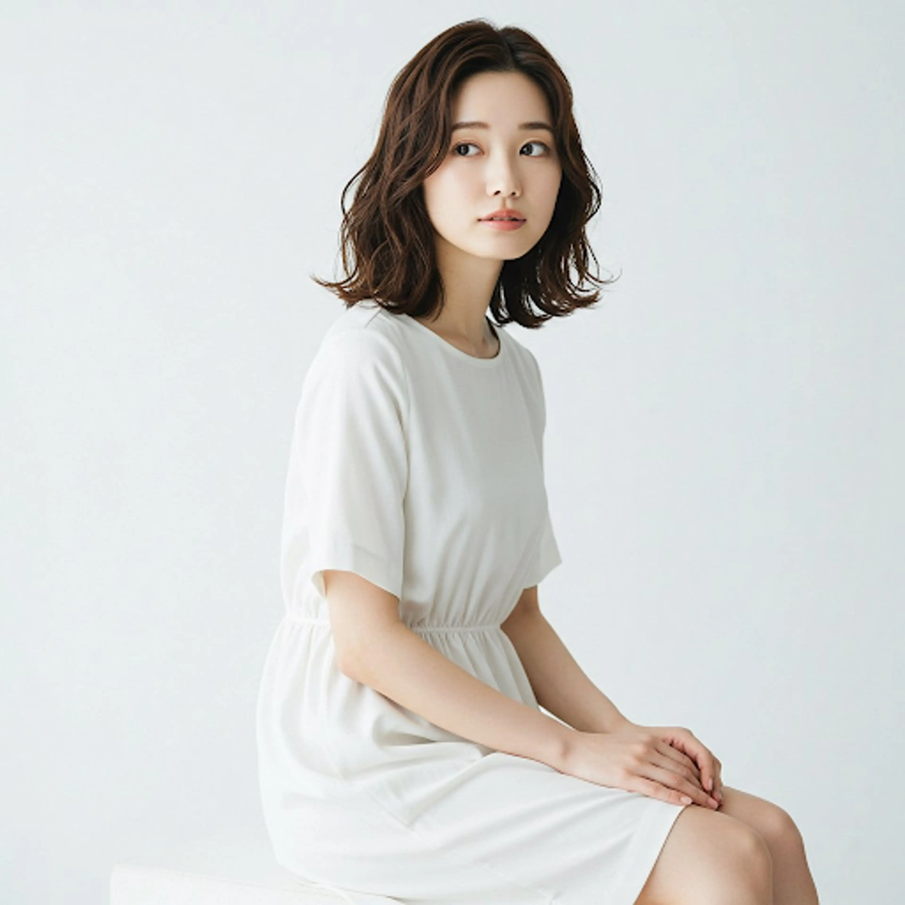 ミディアム カット ヘアカラー トリートメント ヘッドスパ ✂︎ ｼﾝﾀｸ ✂︎のヘアスタイル