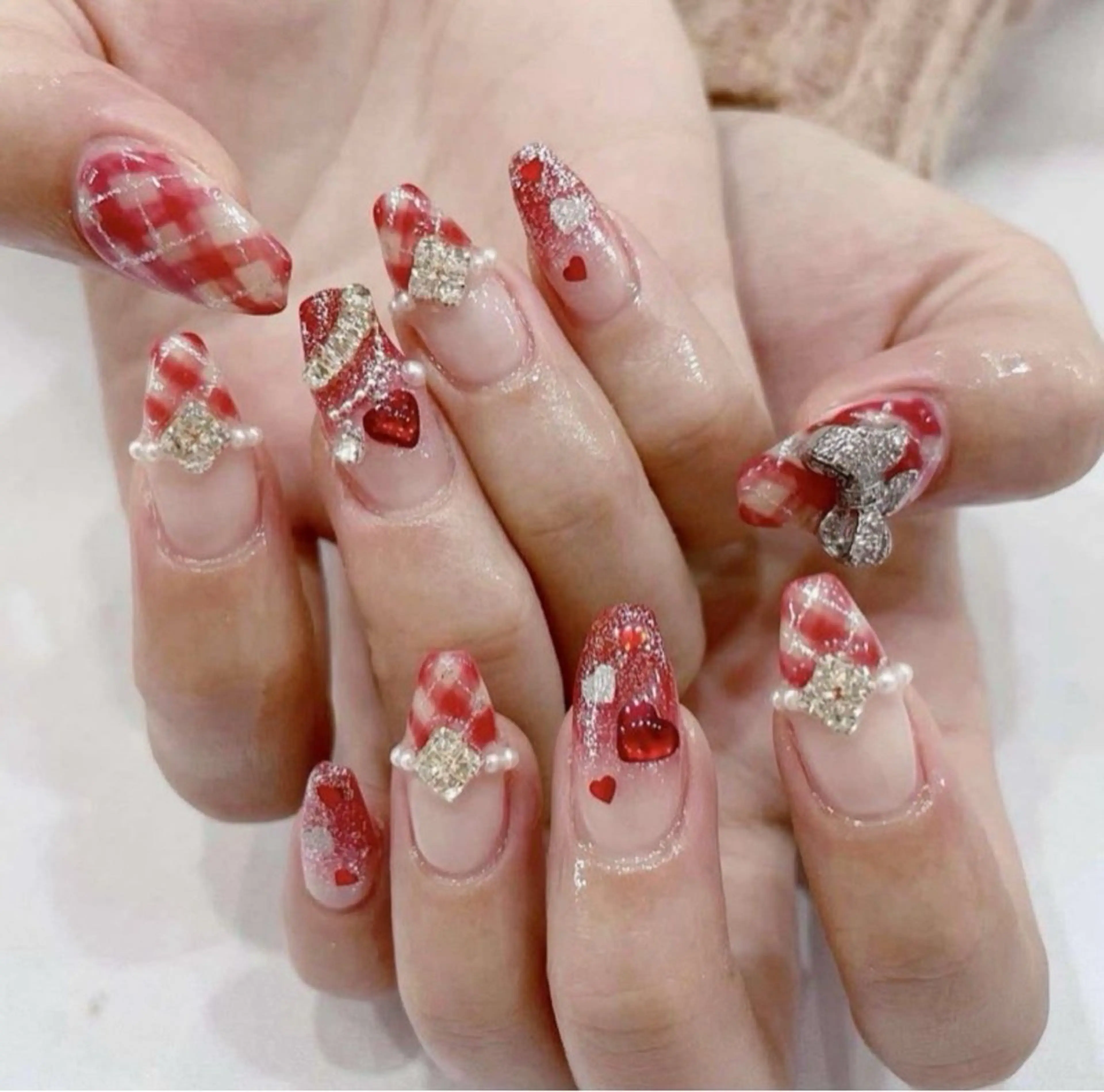 ネイル オーロラネイル チークネイル 長さ出し フットネイル フレンチネイル Lee Nails チップ長さだし専門店のネイルデザイン