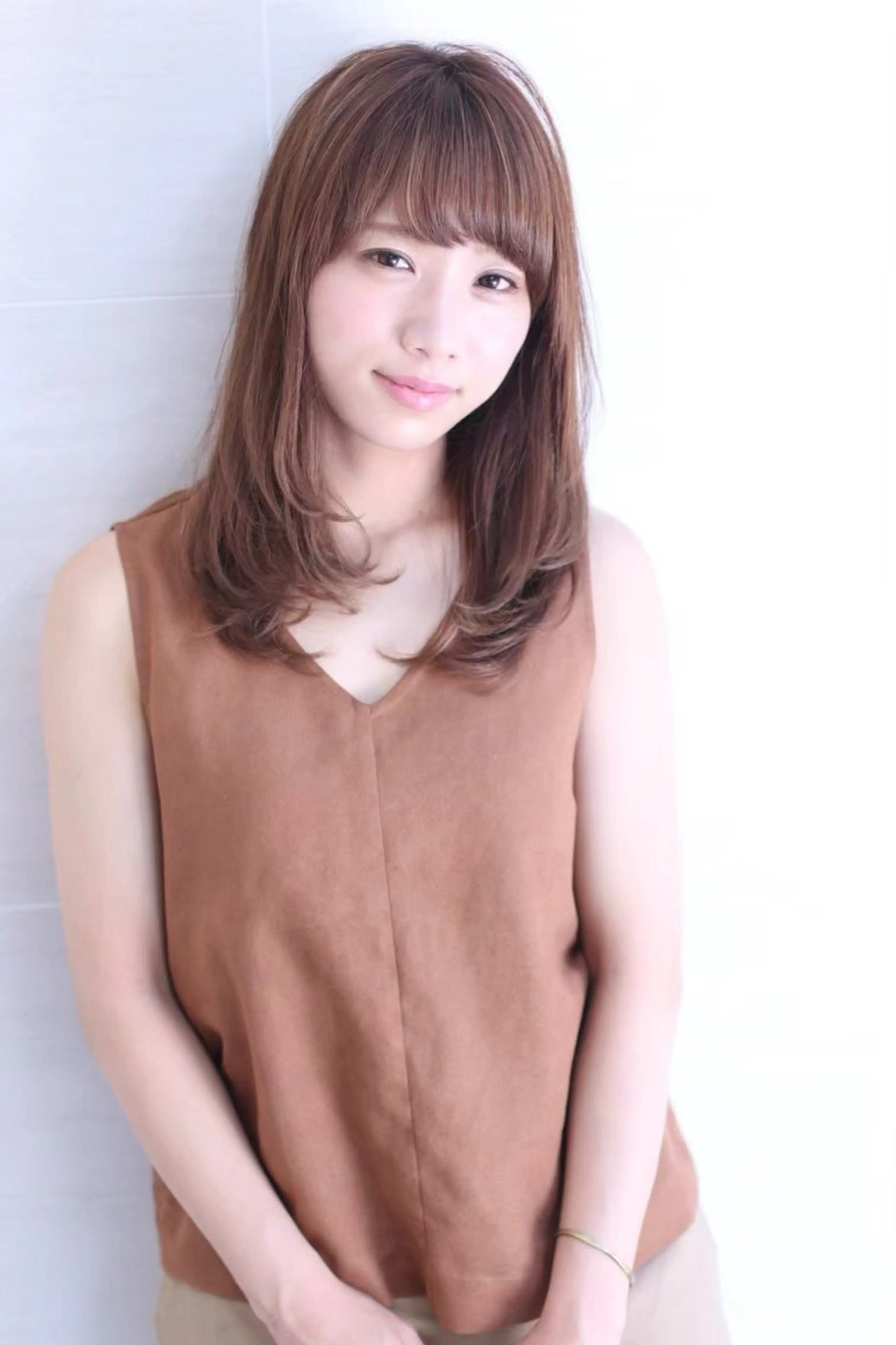 セミロング カラー パーマ ブラウンカラー ORO所属・ORO西宮/ ナカエ テッタのヘアスタイル