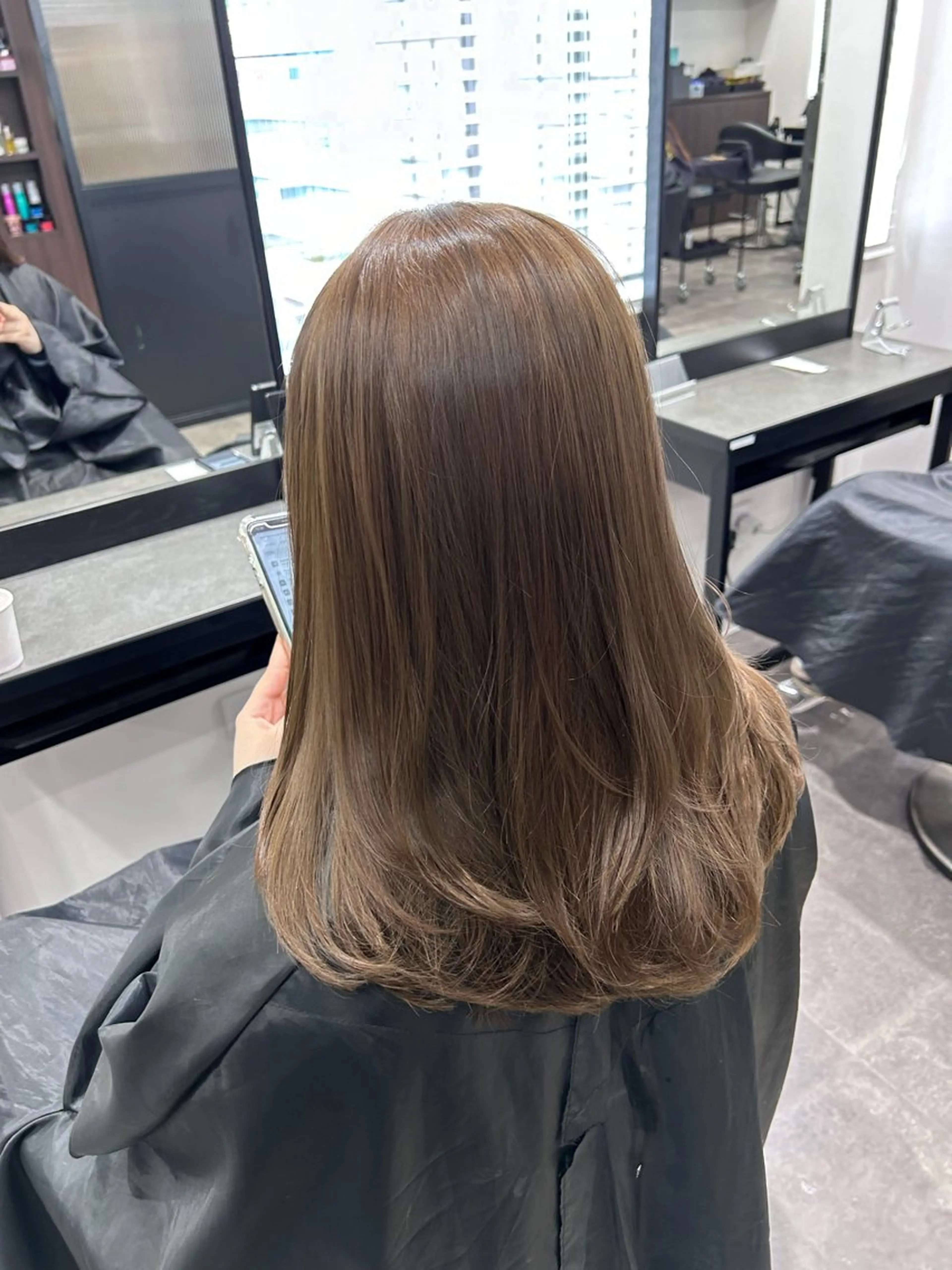 ロング カラー パーマ ヘアアレンジ メンズ キッズ ヘアカラー トリートメント ヘアセット ブリーチなしカラー/ ブラウン/レイヤーのヘアスタイル
