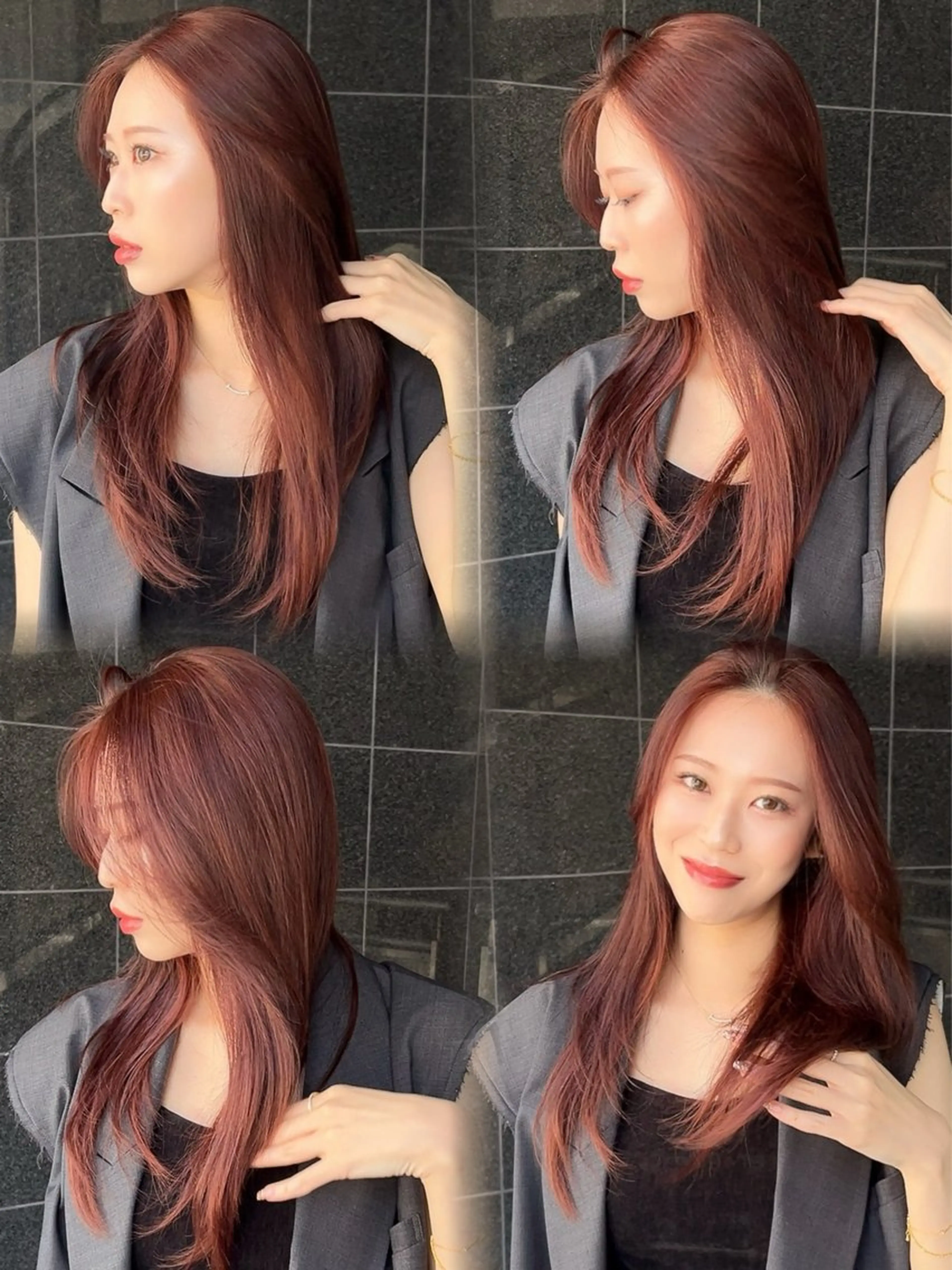 ロング レイヤーカット ロング カット ヘアカラー calna 古賀 菜摘のヘアスタイル