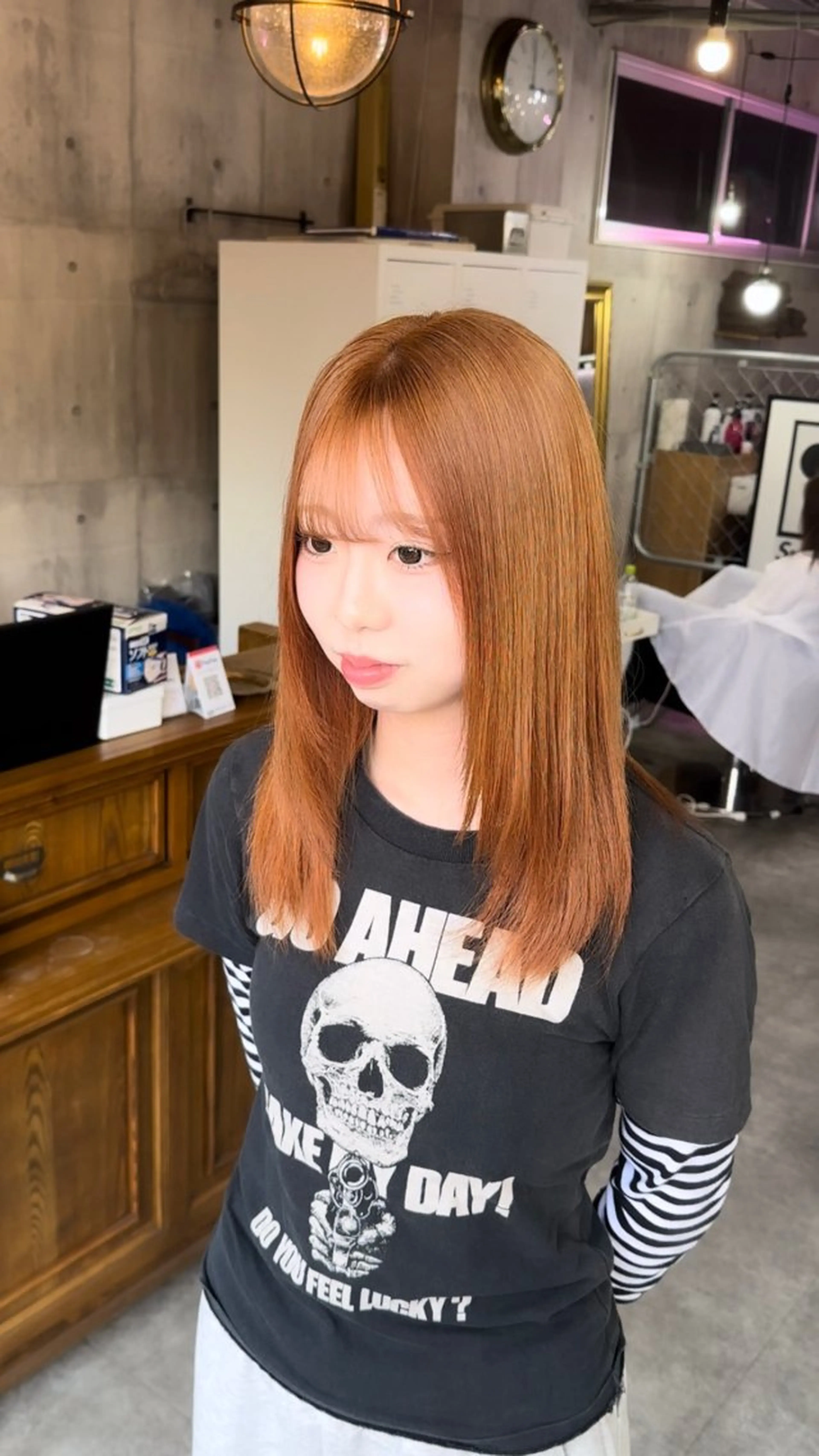 セミロング ヘアカラー uda 抜きっぱなし /最高級エクステのヘアスタイル