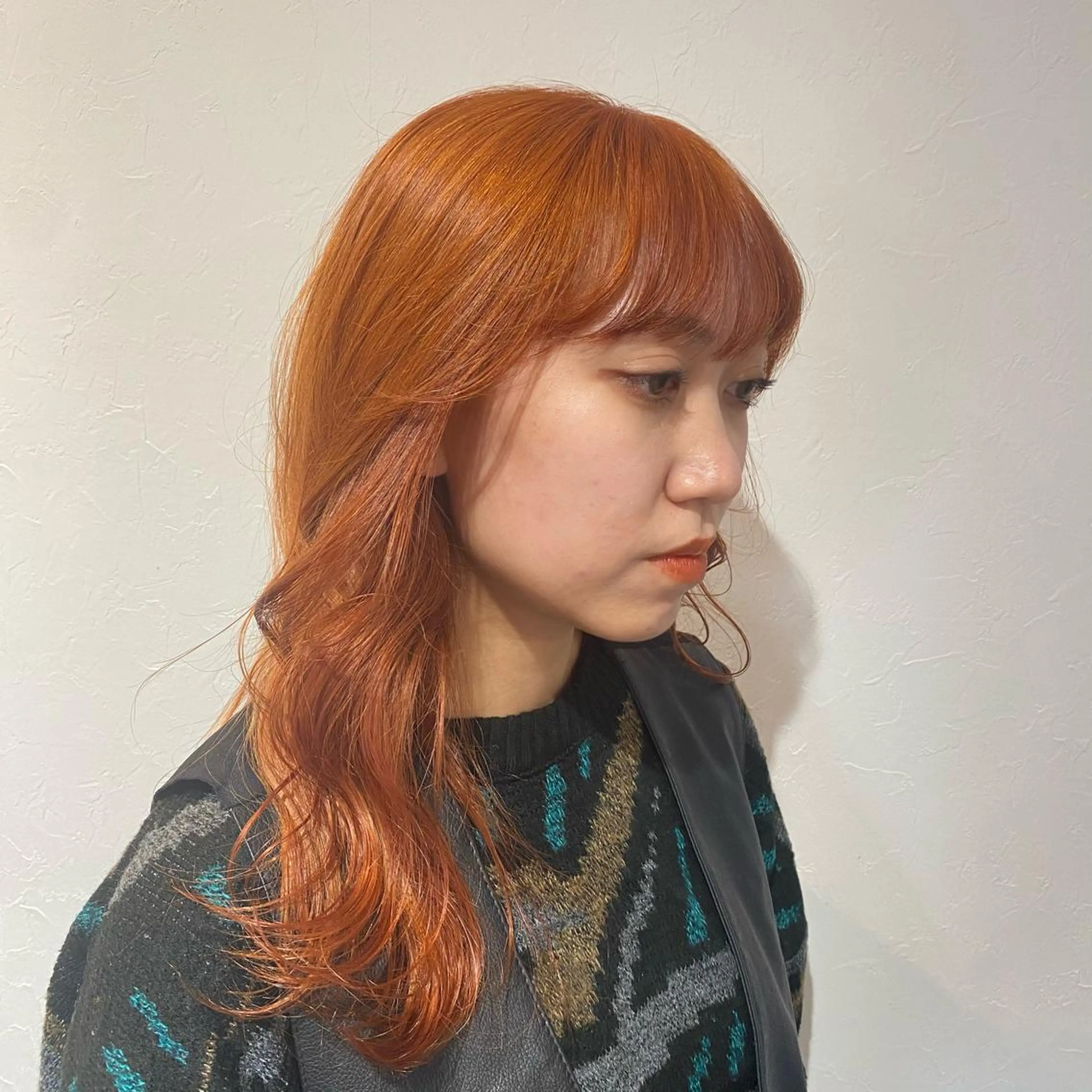 ロング カラー ブリーチ ケアブリーチ オレンジ カット ヘアカラー 🩵ブリーチカラー 🐈MIORI🩵のヘアスタイル