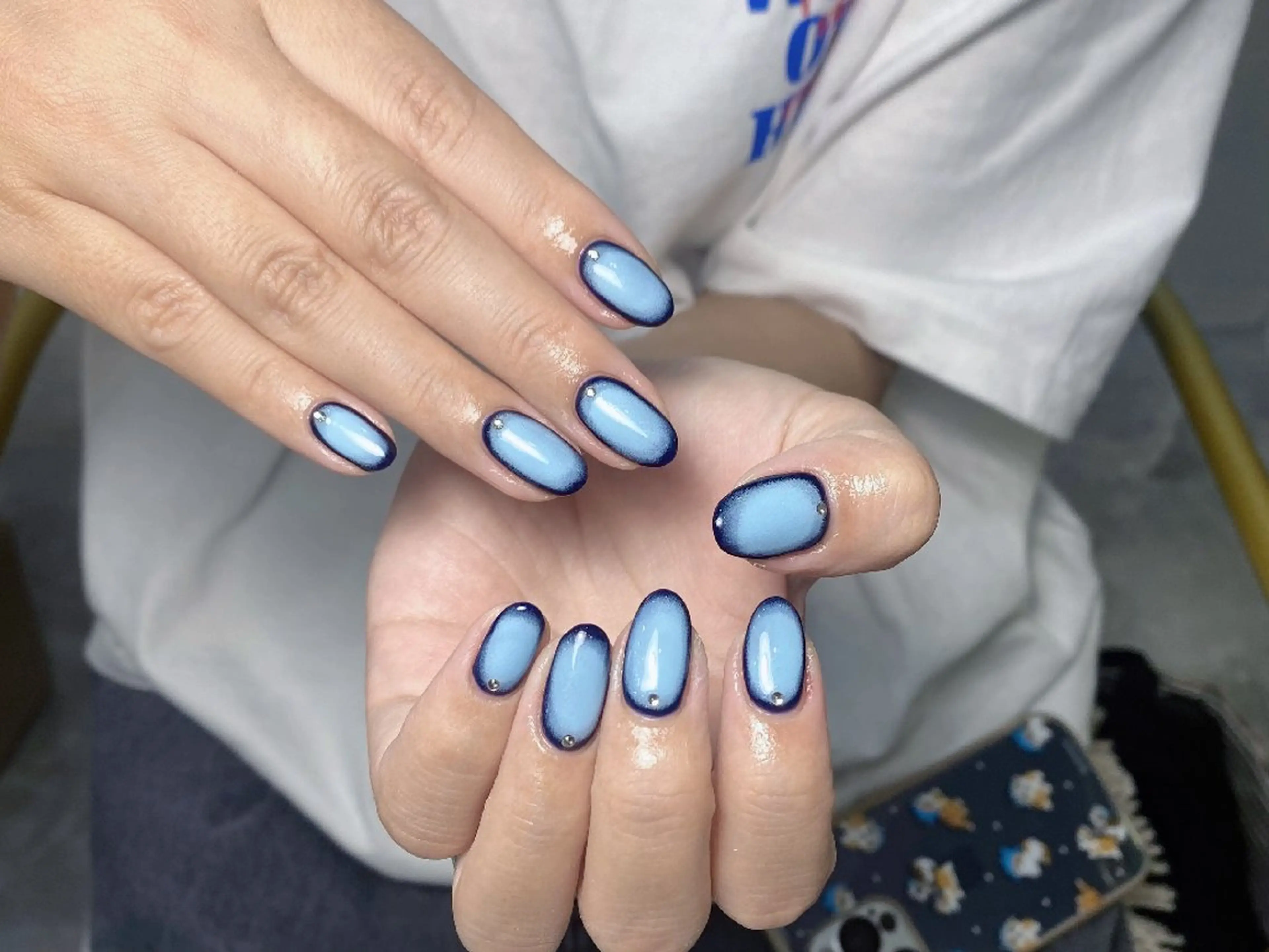 ネイル チークネイル フレンチネイル ジェルネイル ガーリー キラキラネイル ハンドネイル UM Nail Salonのネイルデザイン
