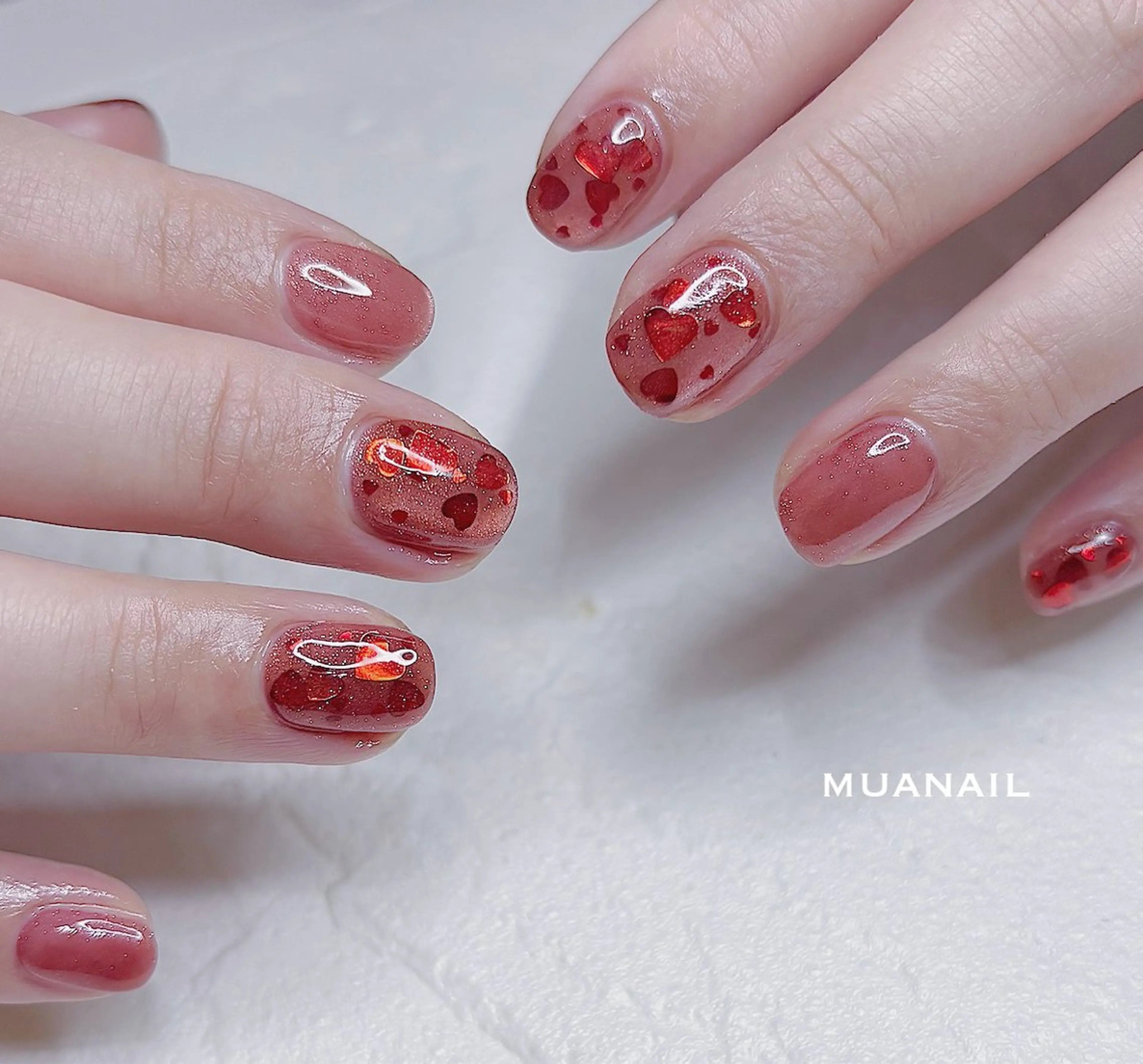 ネイル ハート バレンタイン その他(ネイル) mua nail mikiのネイルデザイン
