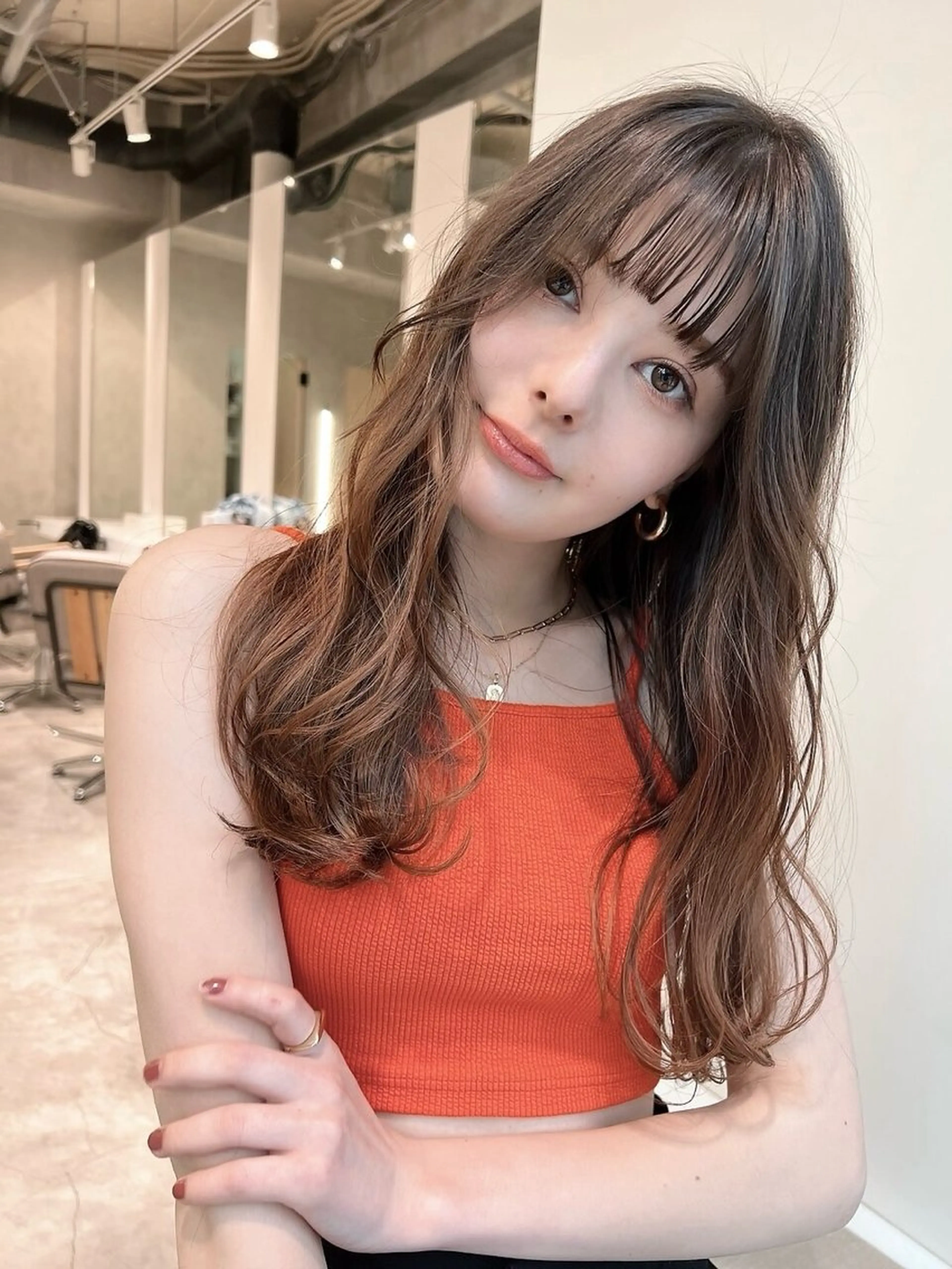 ロング カラー ヘアアレンジ 韓国/透明感カラー/ ももかのヘアスタイル