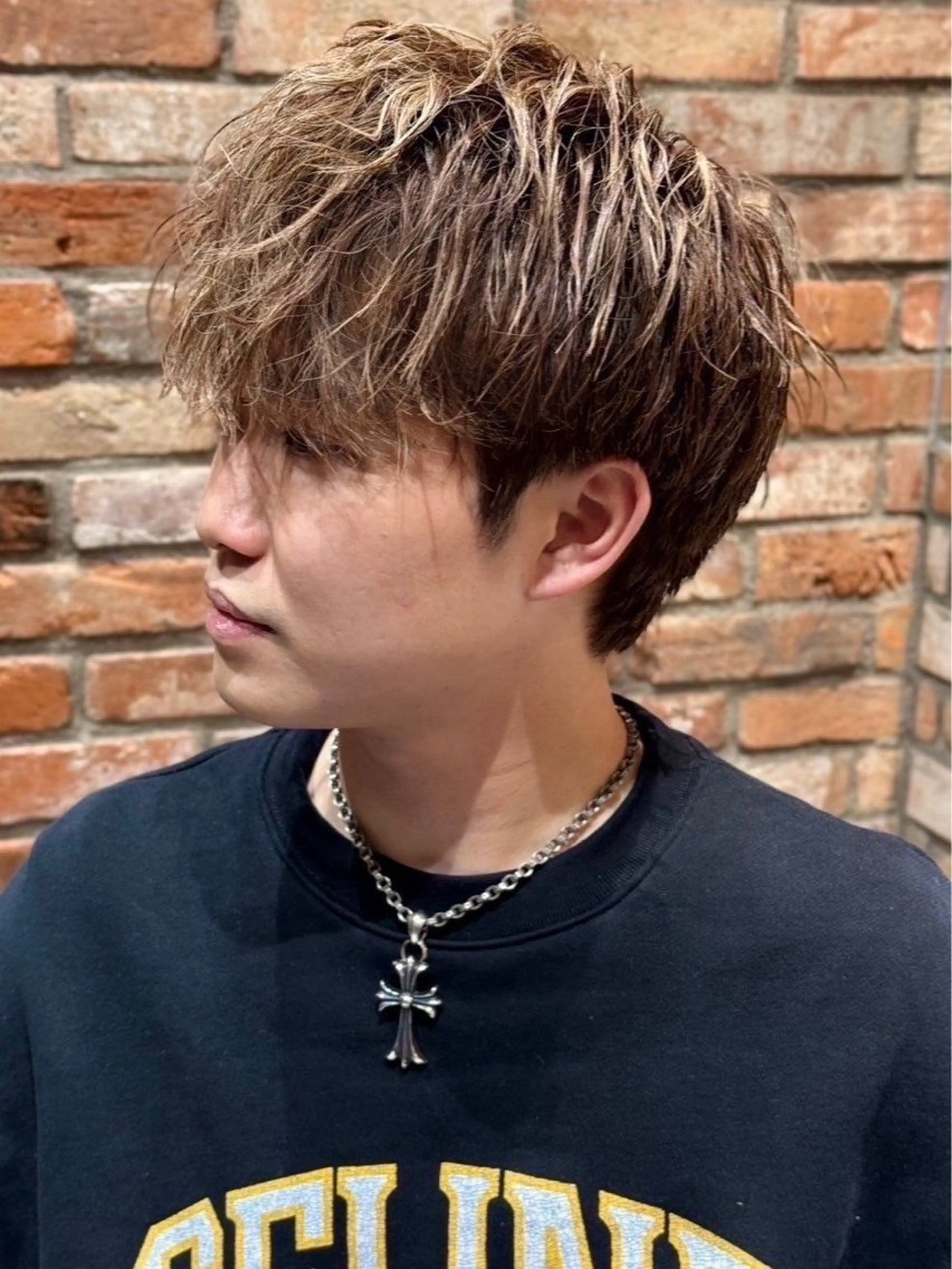 ショート カラー パーマ メンズ カット パーマ 武井 凌のヘアスタイル